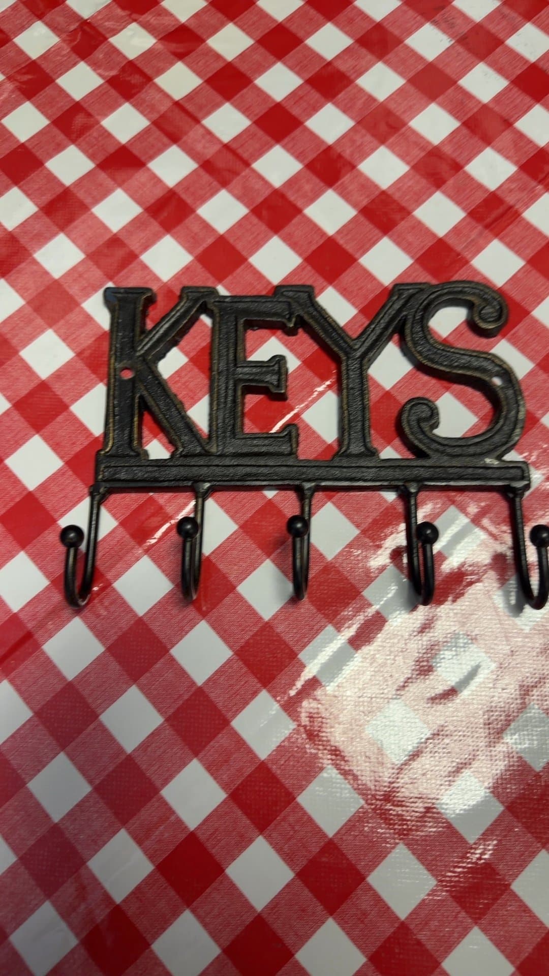 Cast Iron "KEYS" Wall-Mounted Key Rack - Image 1