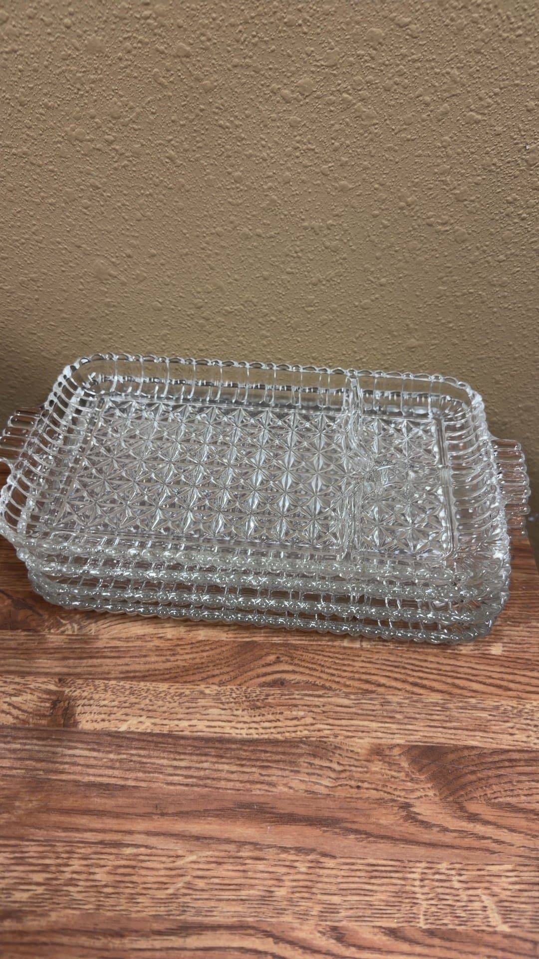 Vintage Glass Serving Tray Set of 4- - Image 1
