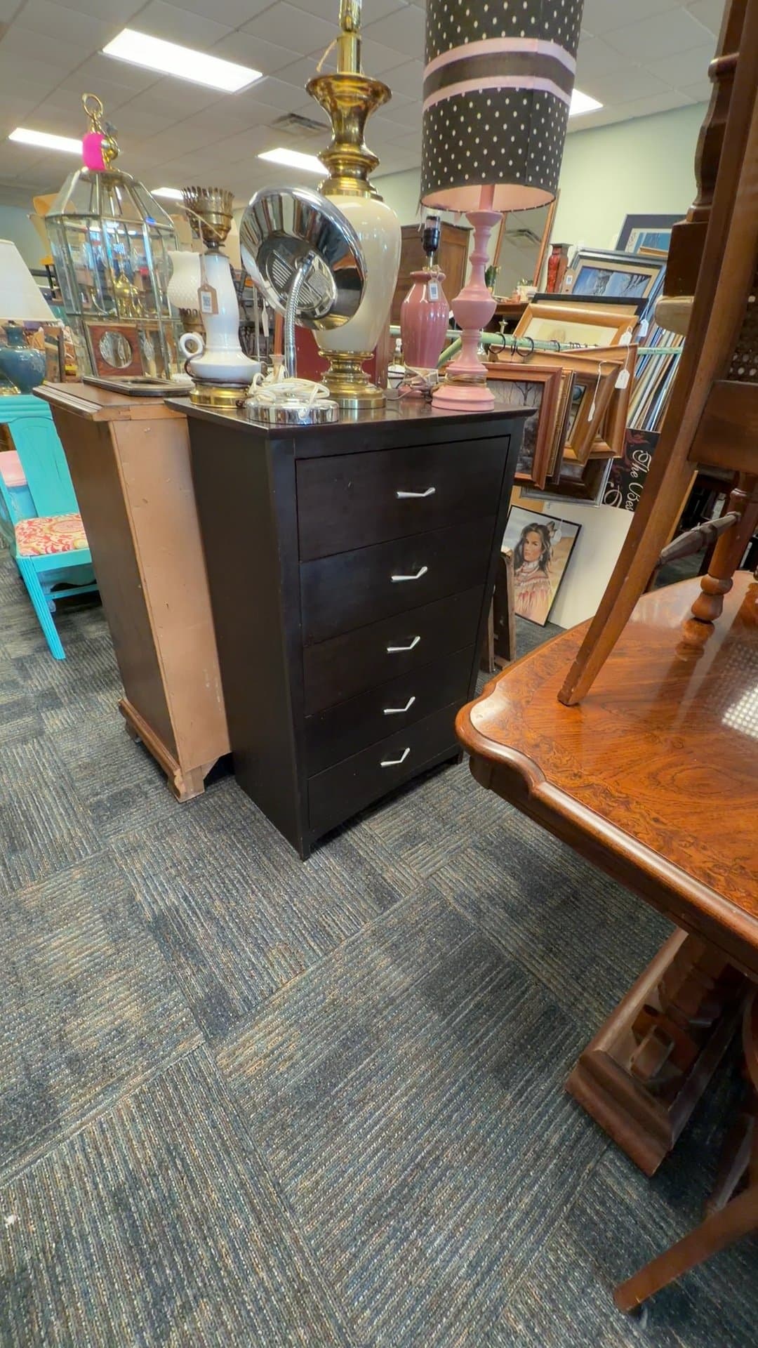 Modern Black Wooden Drawer Cabinet - Image 1