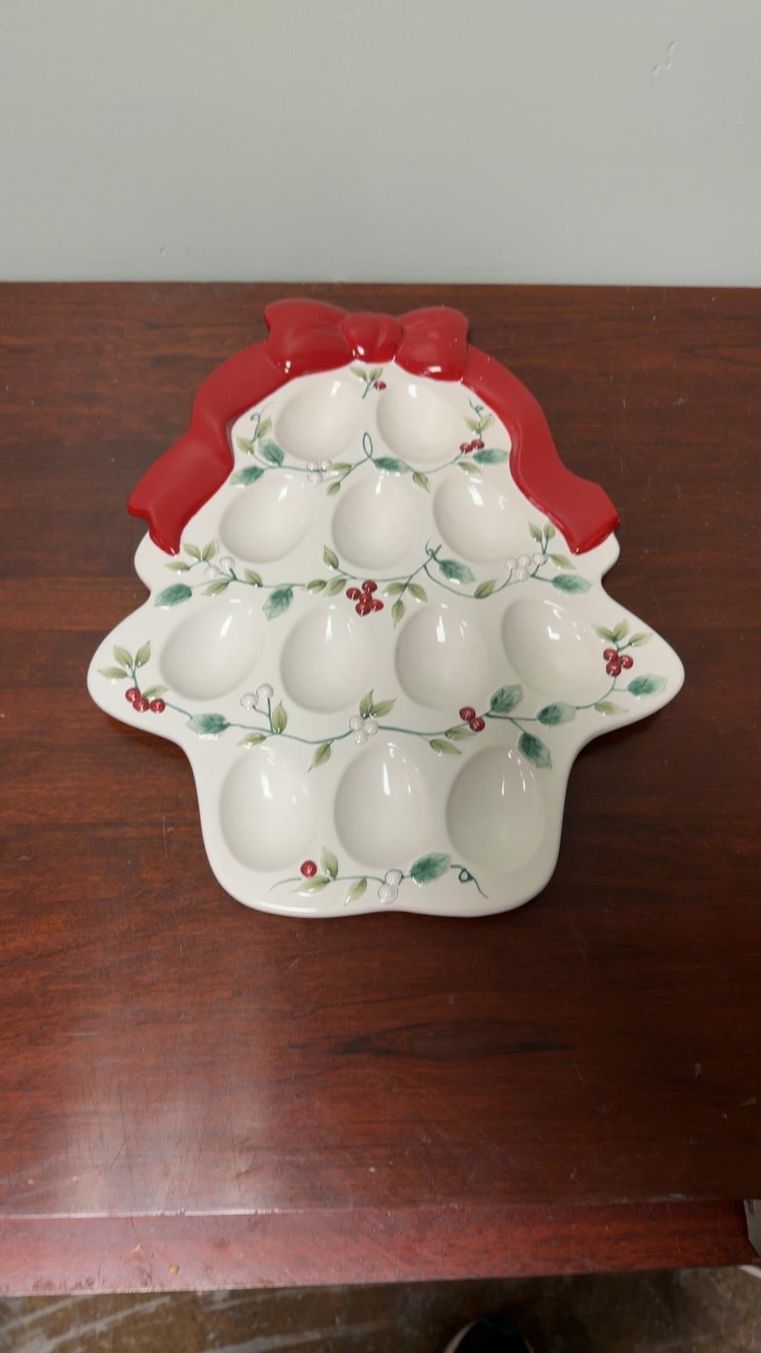 Pfaltzgraff Christmas Tree Deviled Egg Plate - Image 1