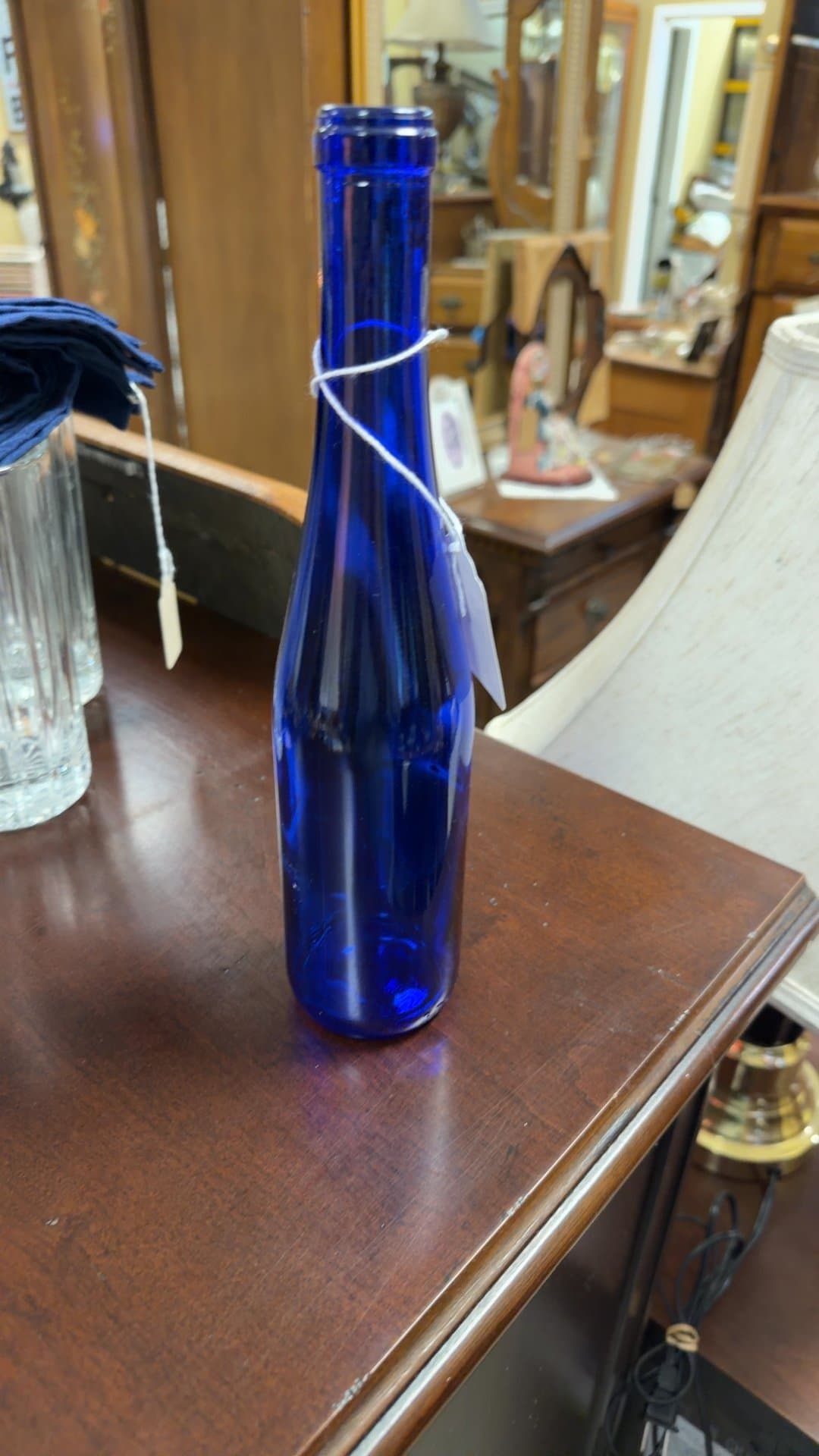 Cobalt Blue Glass Bottle - Image 1