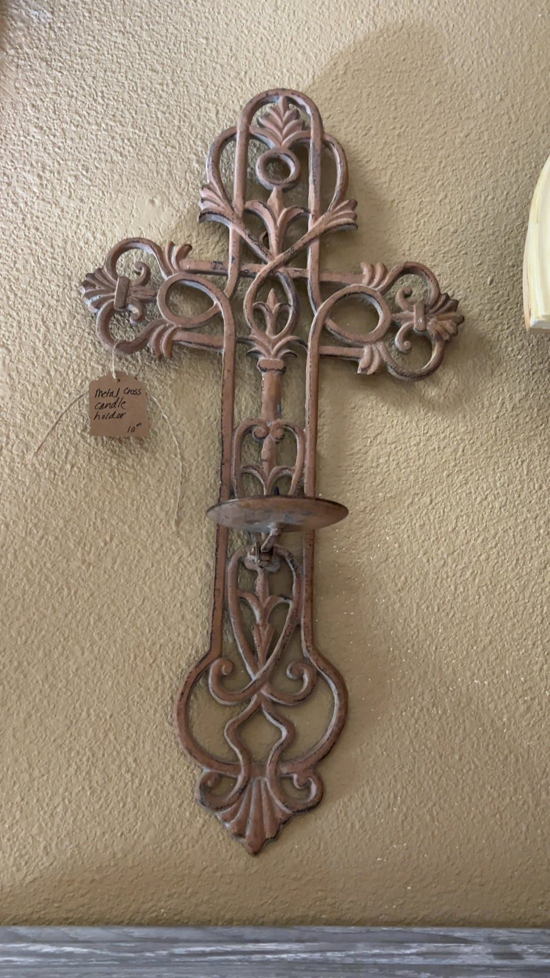 Decorative Metal Cross Candle Holder - Image 1