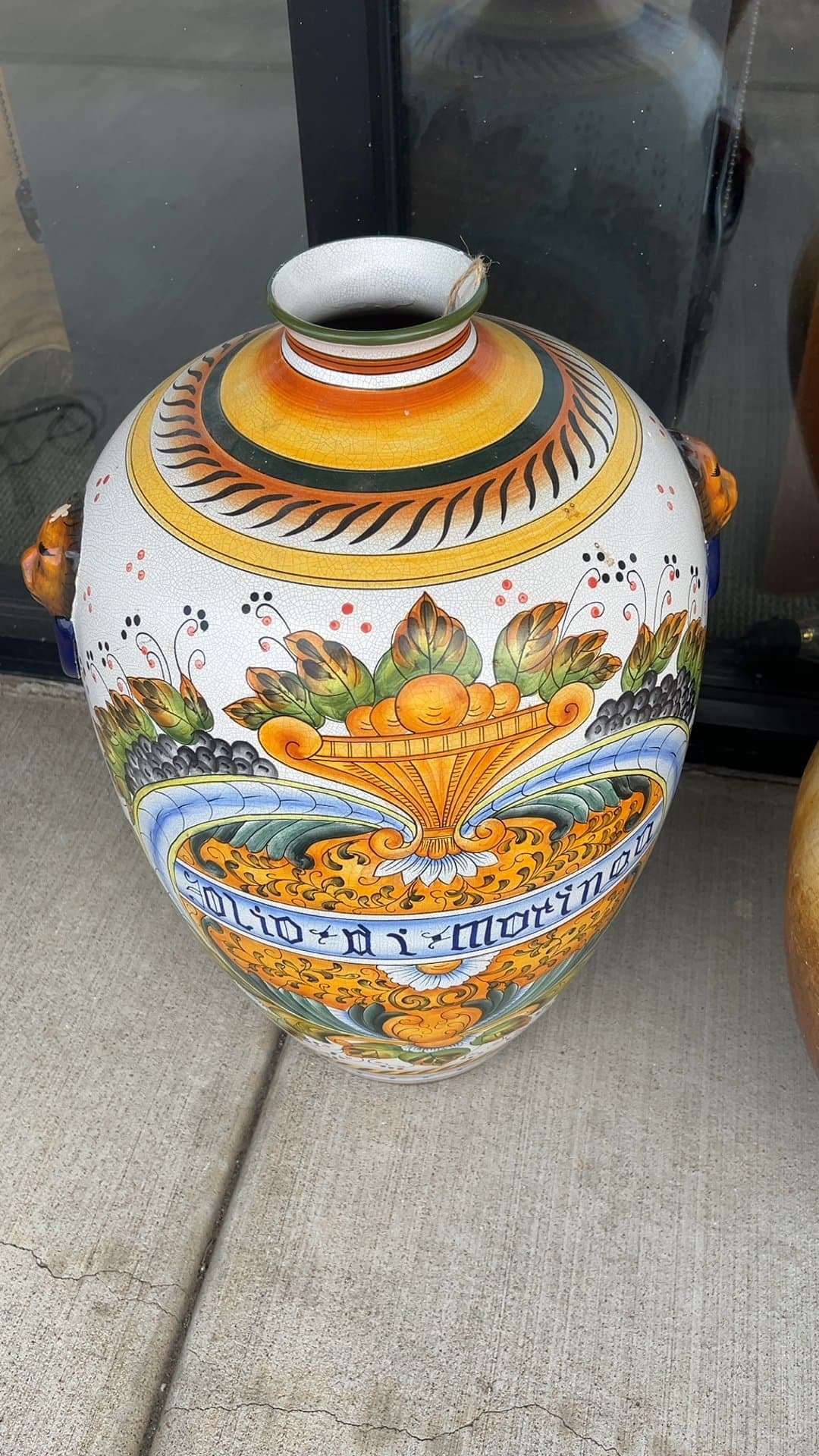 Vintage Italian Majolica Style Ceramic Vase - Image 1