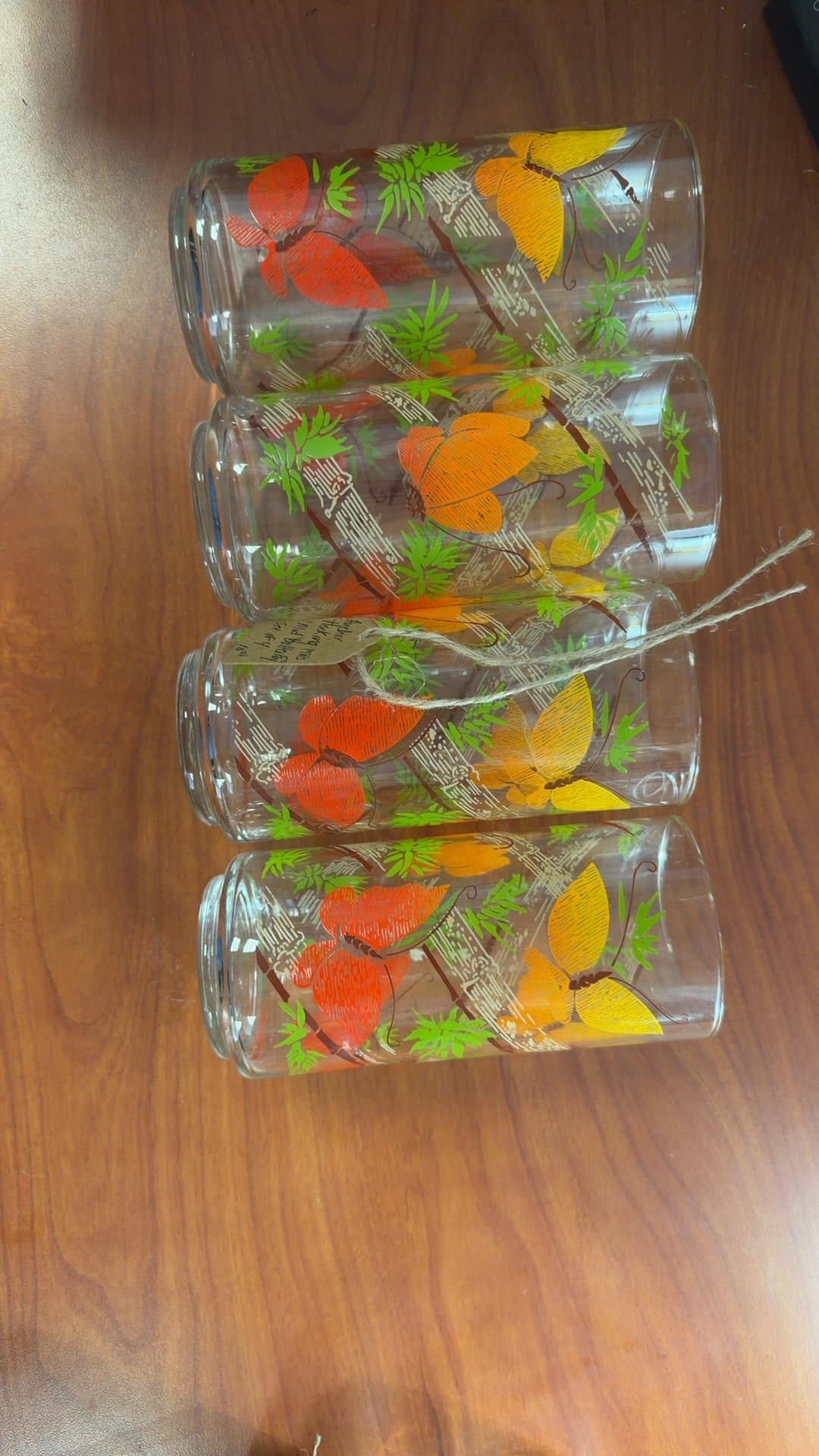 Anchor Hocking 1970s 'Mad Butterfly' Glass Set - Image 1