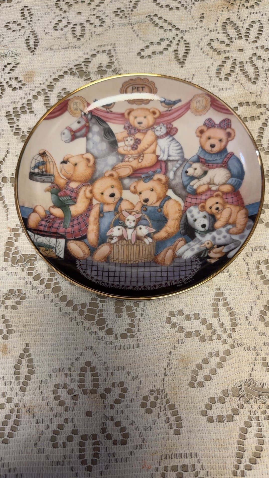 Teddy Bear Pet Show Decorative Plate- FRANKLIN MINT LIMITED EDITION - Image 1