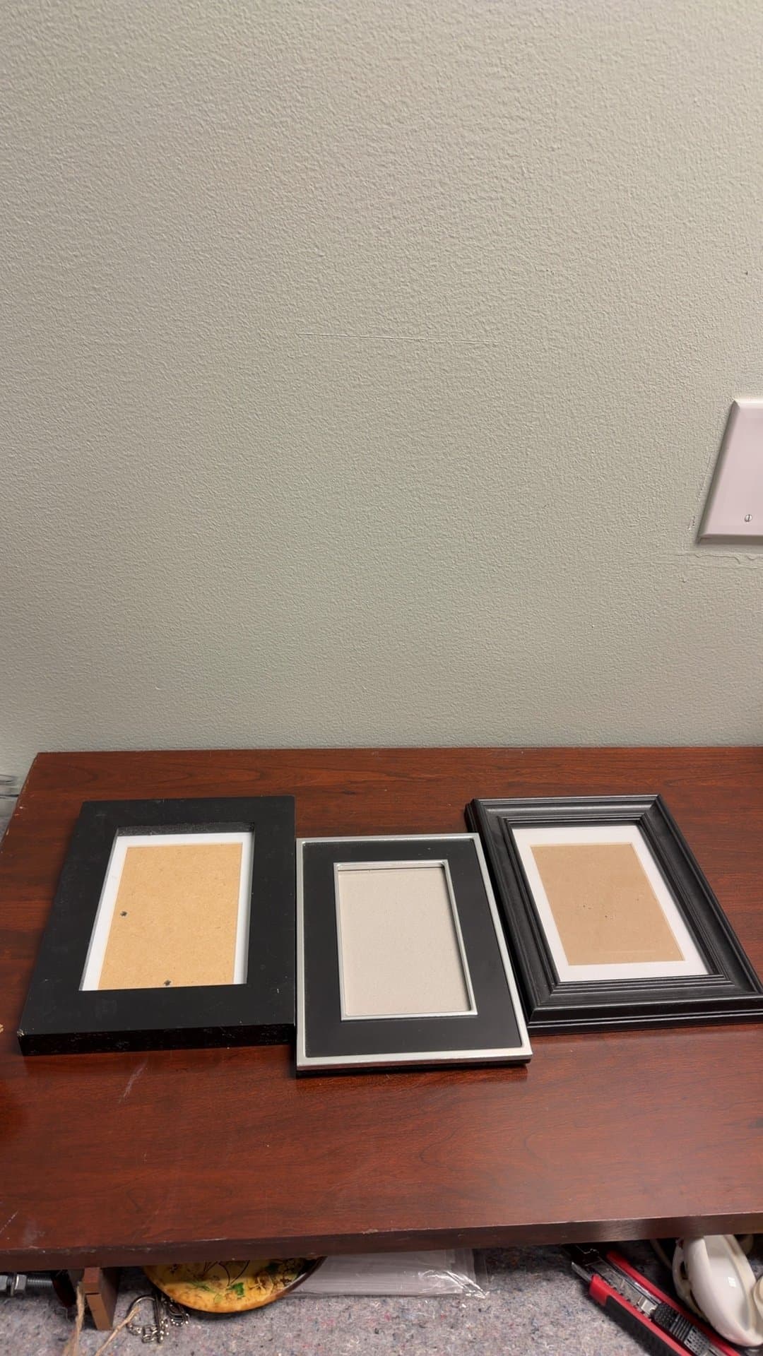 Set of Three Black Picture Frames - Image 1