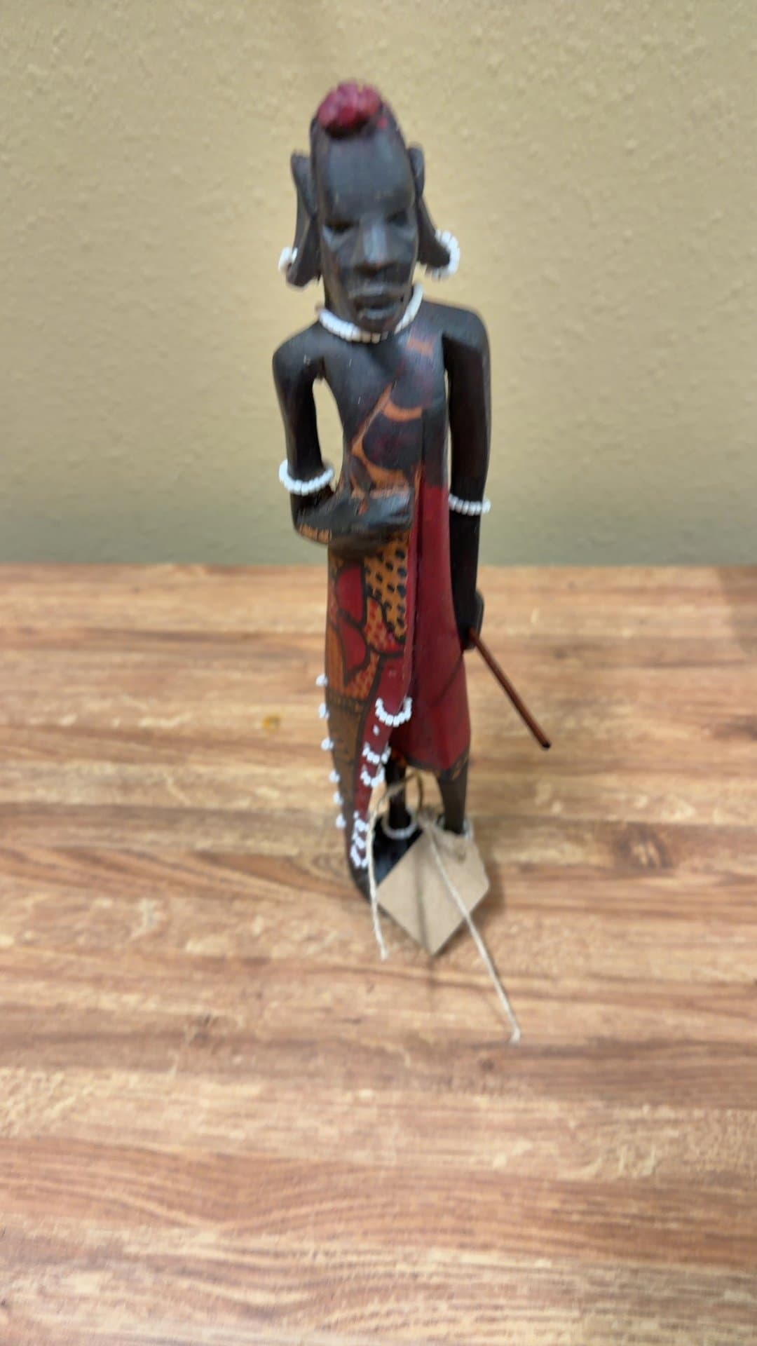 Hand Carved African Wooden Statue - Image 1