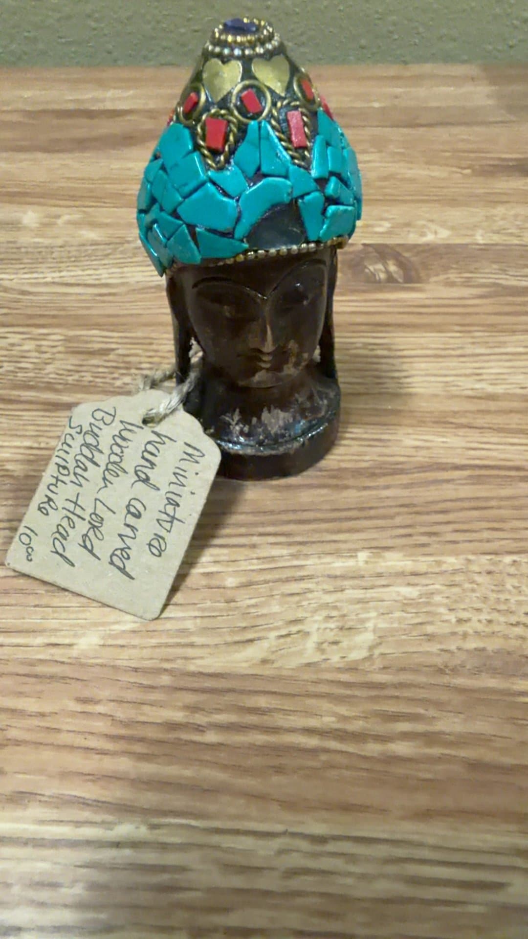 Miniature Hand-Carved Buddha Head Sculpture - Image 1