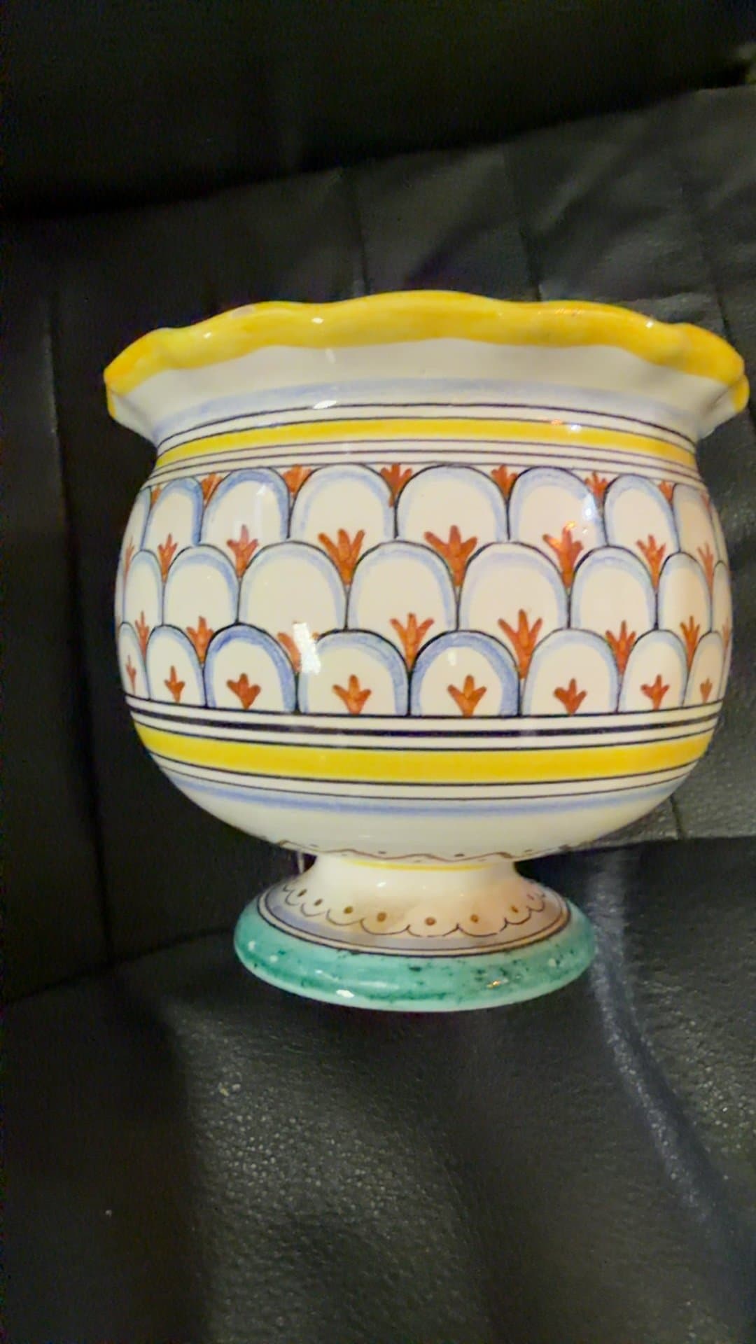 Italian Hand-Painted Ceramic Vase - Image 1