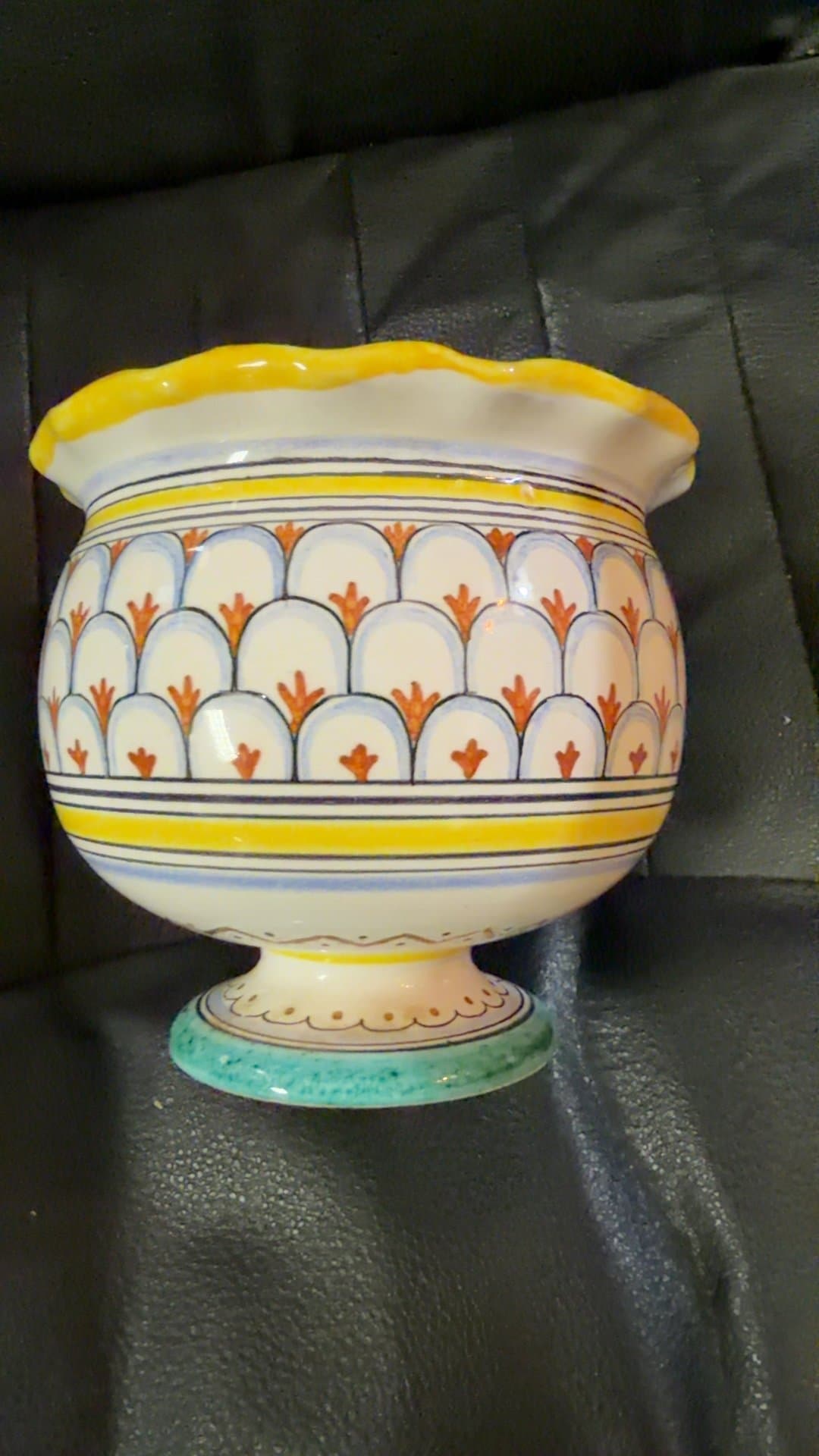 Italian Hand-Painted Ceramic Vase - Image 1