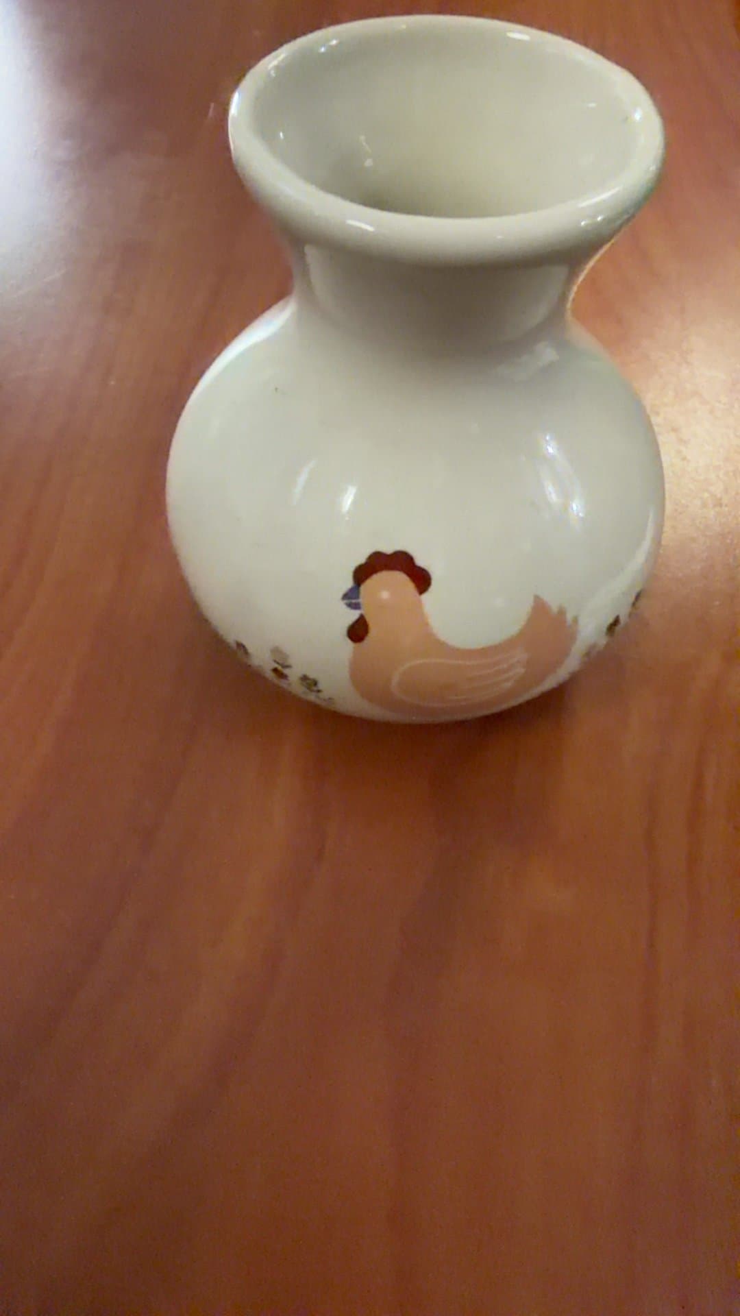 Miniature Ceramic Chicken Bud Vase - Image 1