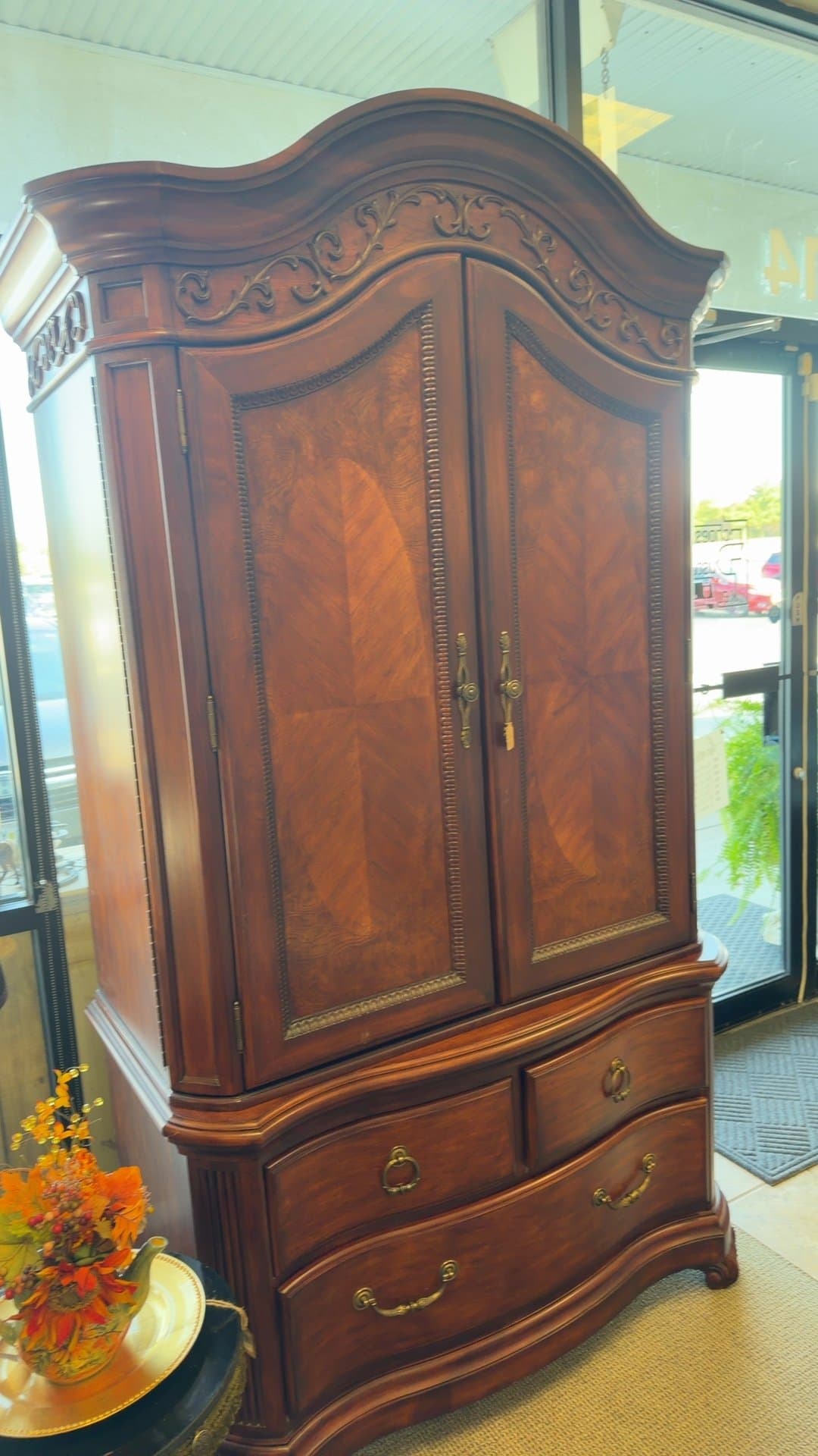 Vintage Wooden Armoire Cabinet - Image 1