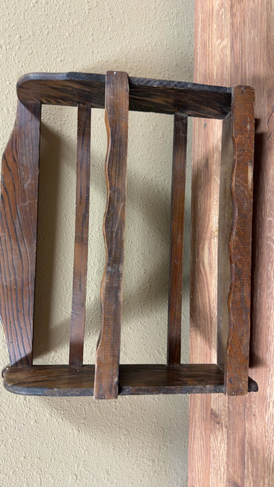 Vintage Wooden Wall Shelf - Image 1