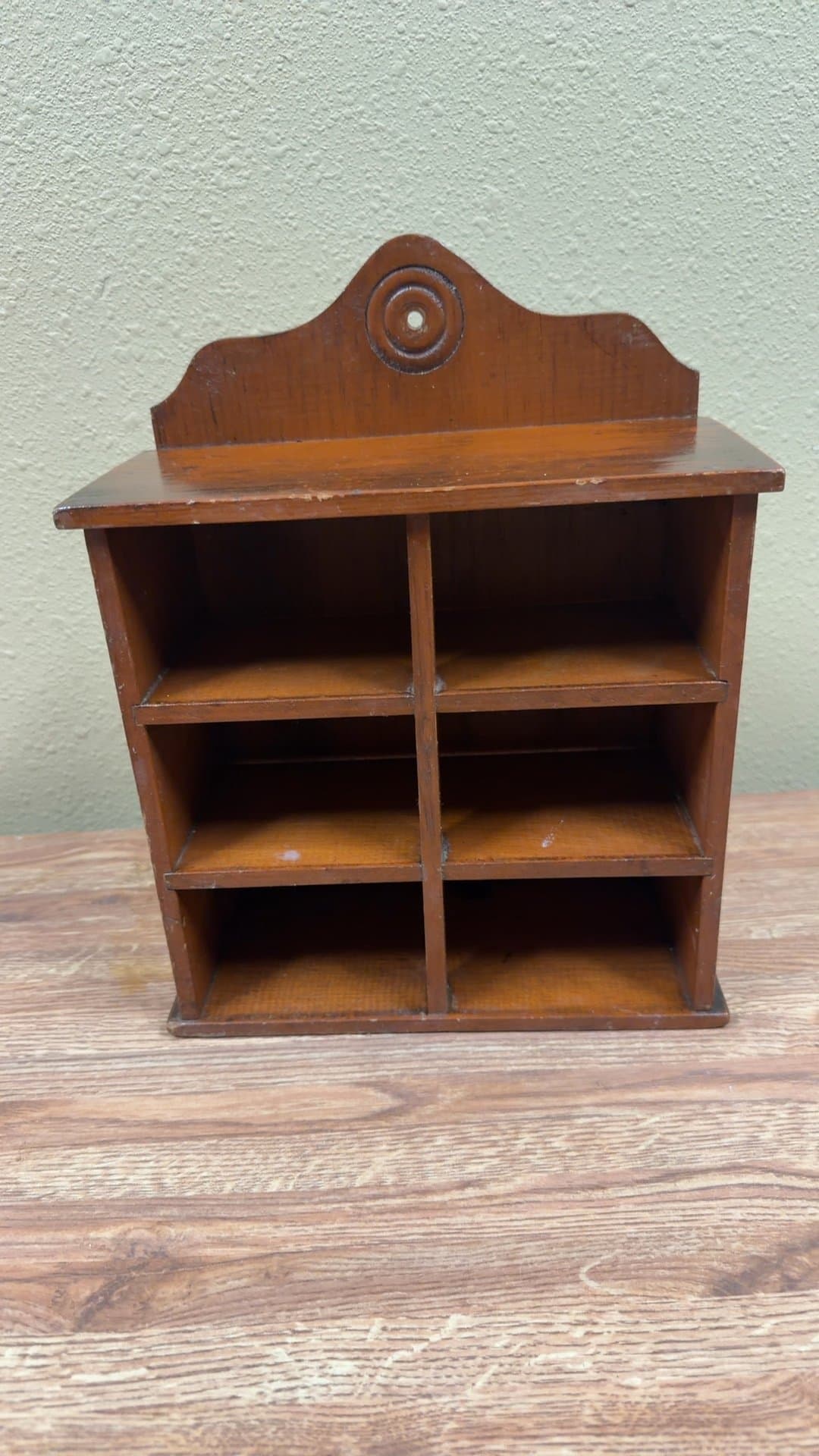 Vintage Wooden Miniature Shelf - Image 1