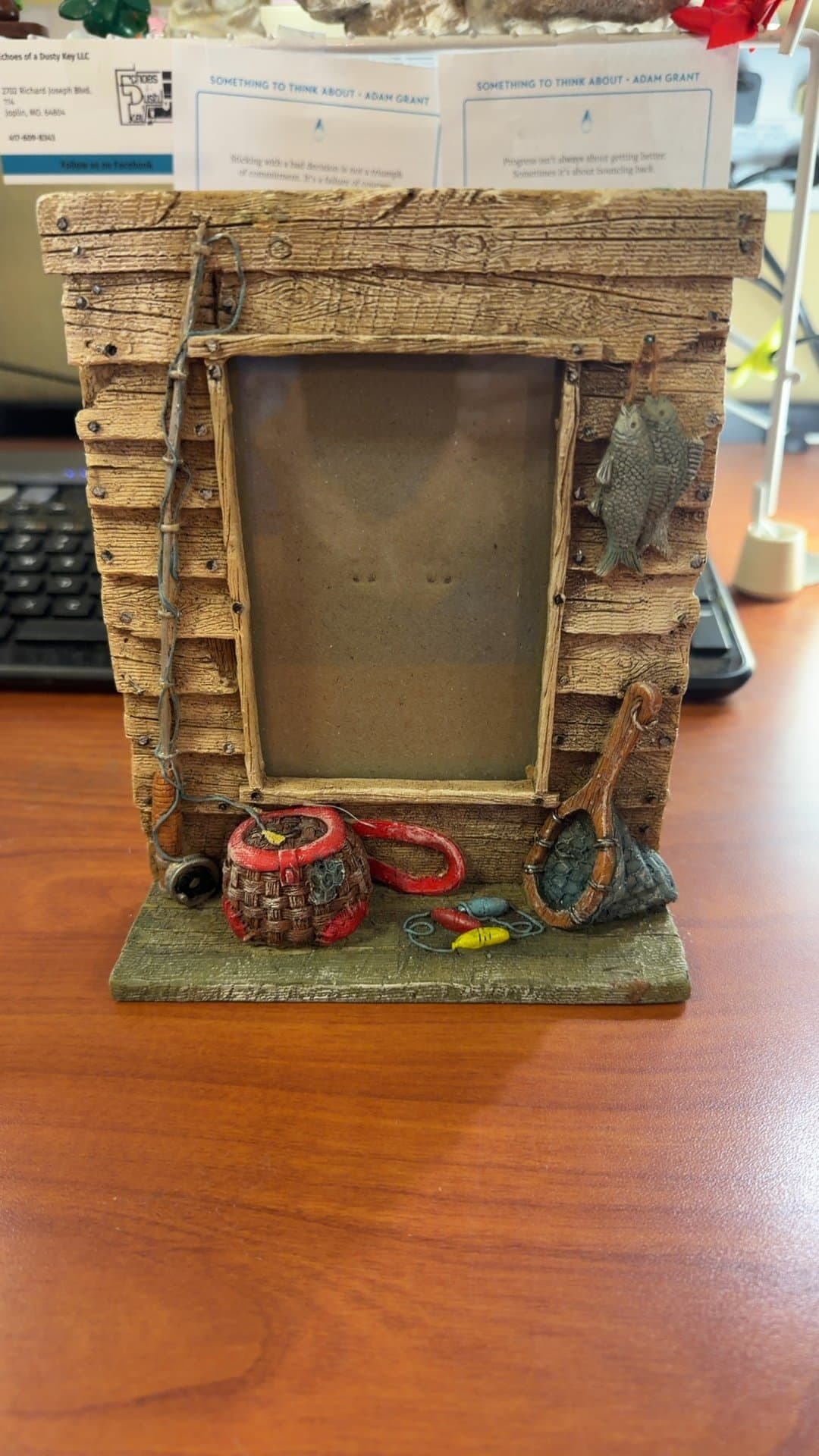 Rustic Fishing-Themed Picture Frame - Image 1