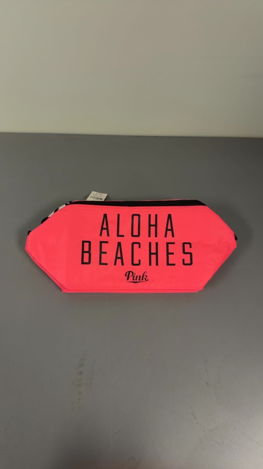 Victoria's Secret PINK Aloha Beaches Neon Pink Makeup Pouch - Image 1