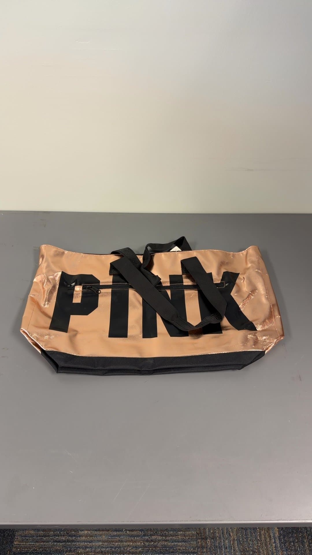 Victoria's Secret PINK Metallic Rose Gold Tote Bag - Image 1