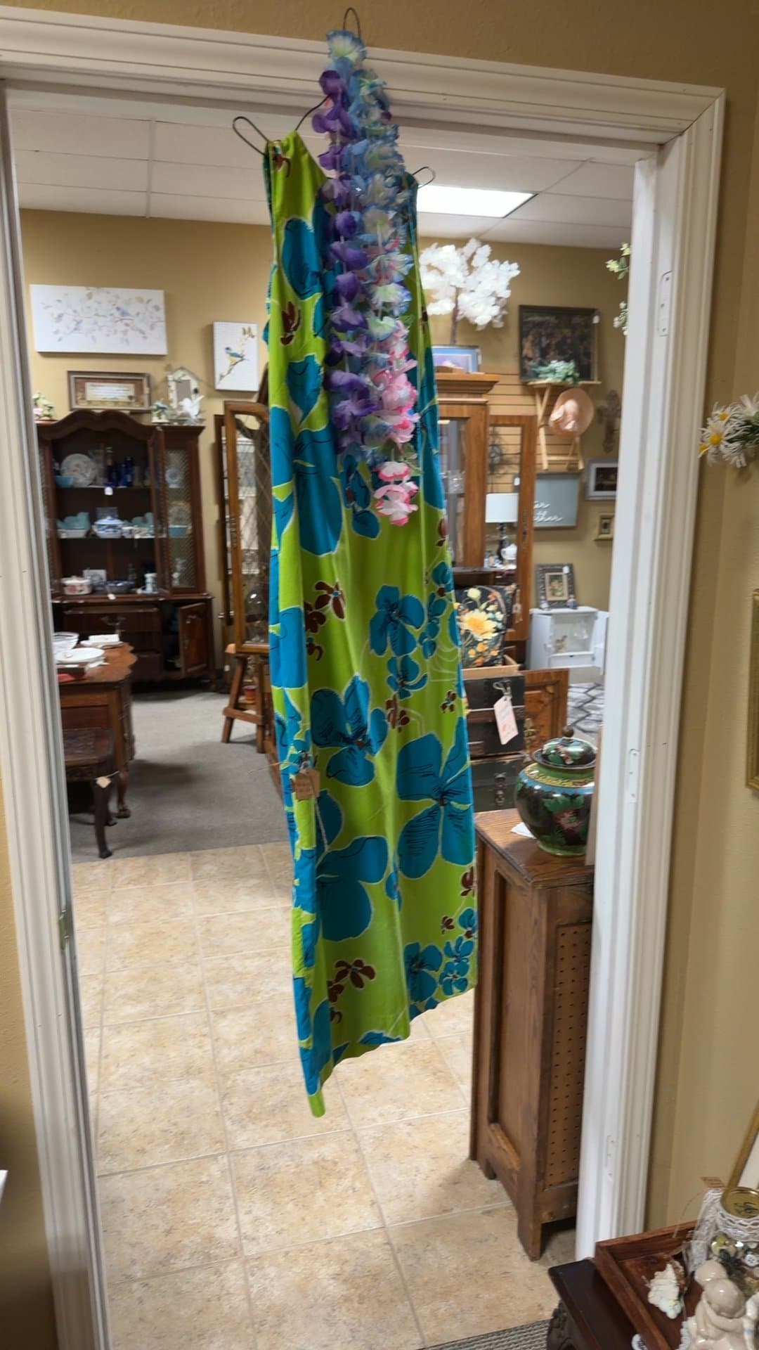1960s-70s Hawaiian Maxi Dress - Image 1