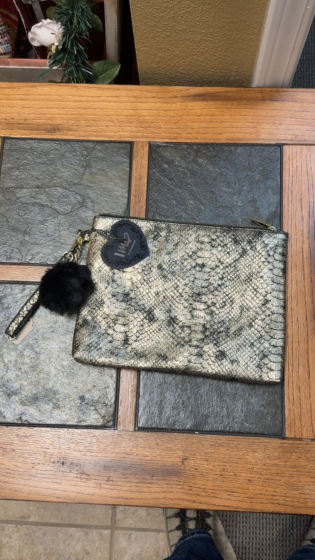 Snake Print Clutch Purse - Image 1