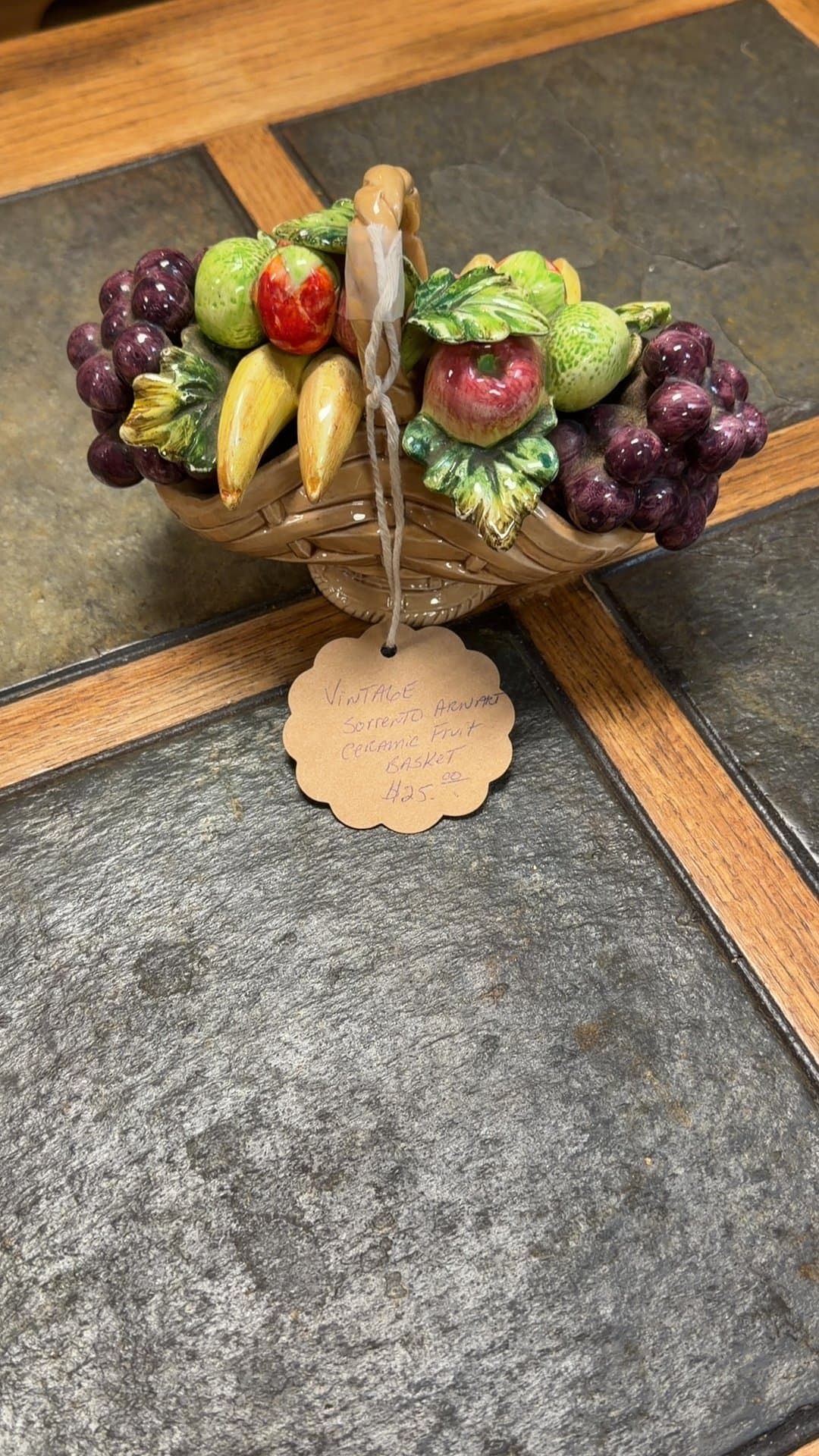 Vintage Sorrento Arnart Ceramic Fruit Basket - Image 1