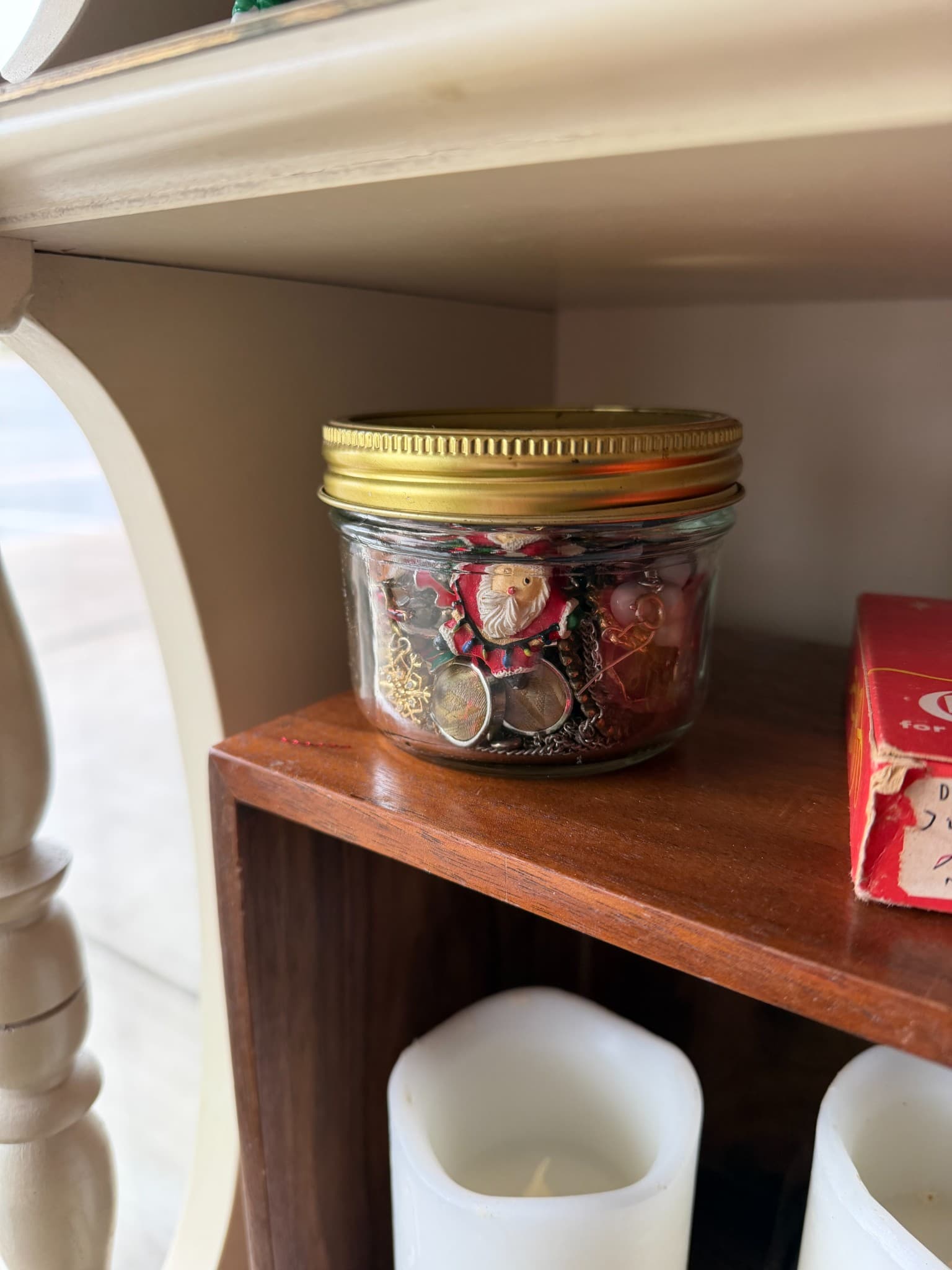 Decorative Jar with Santa Claus Design - Image 1