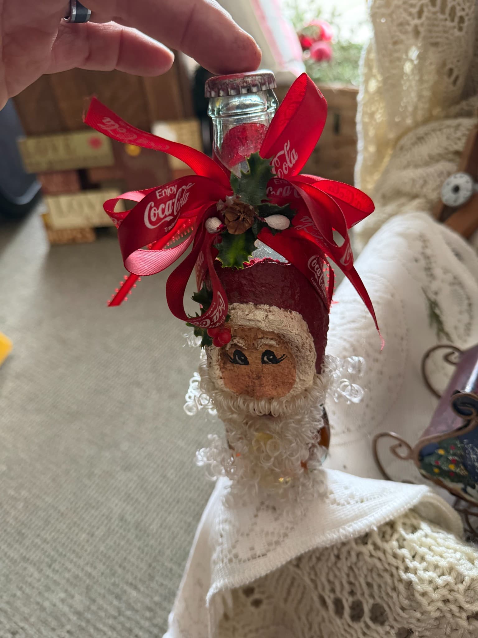 Coca-Cola Themed Santa Claus Bottle Decoration - Image 1