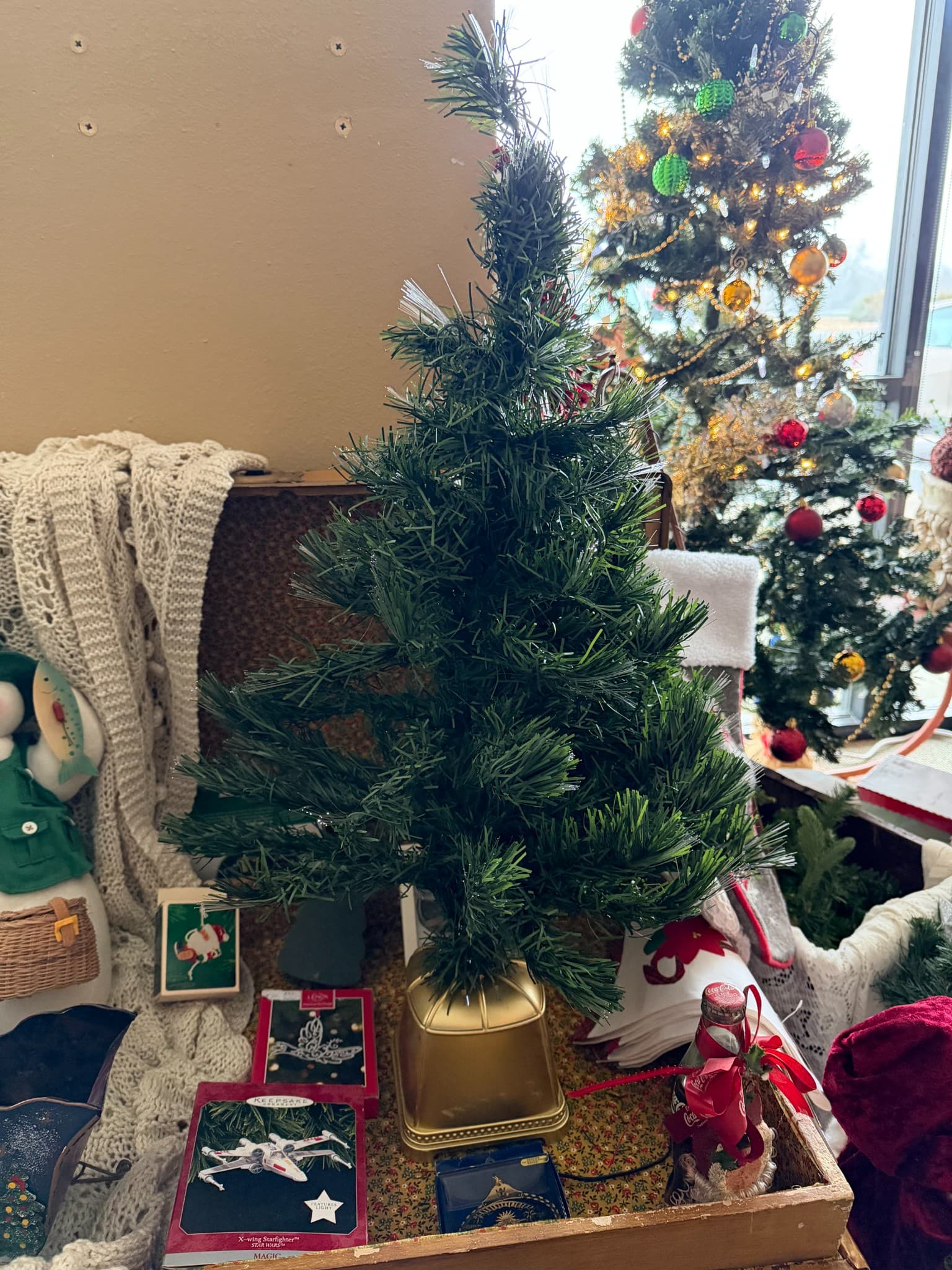 Miniature Christmas Tree with Ornaments - Image 1