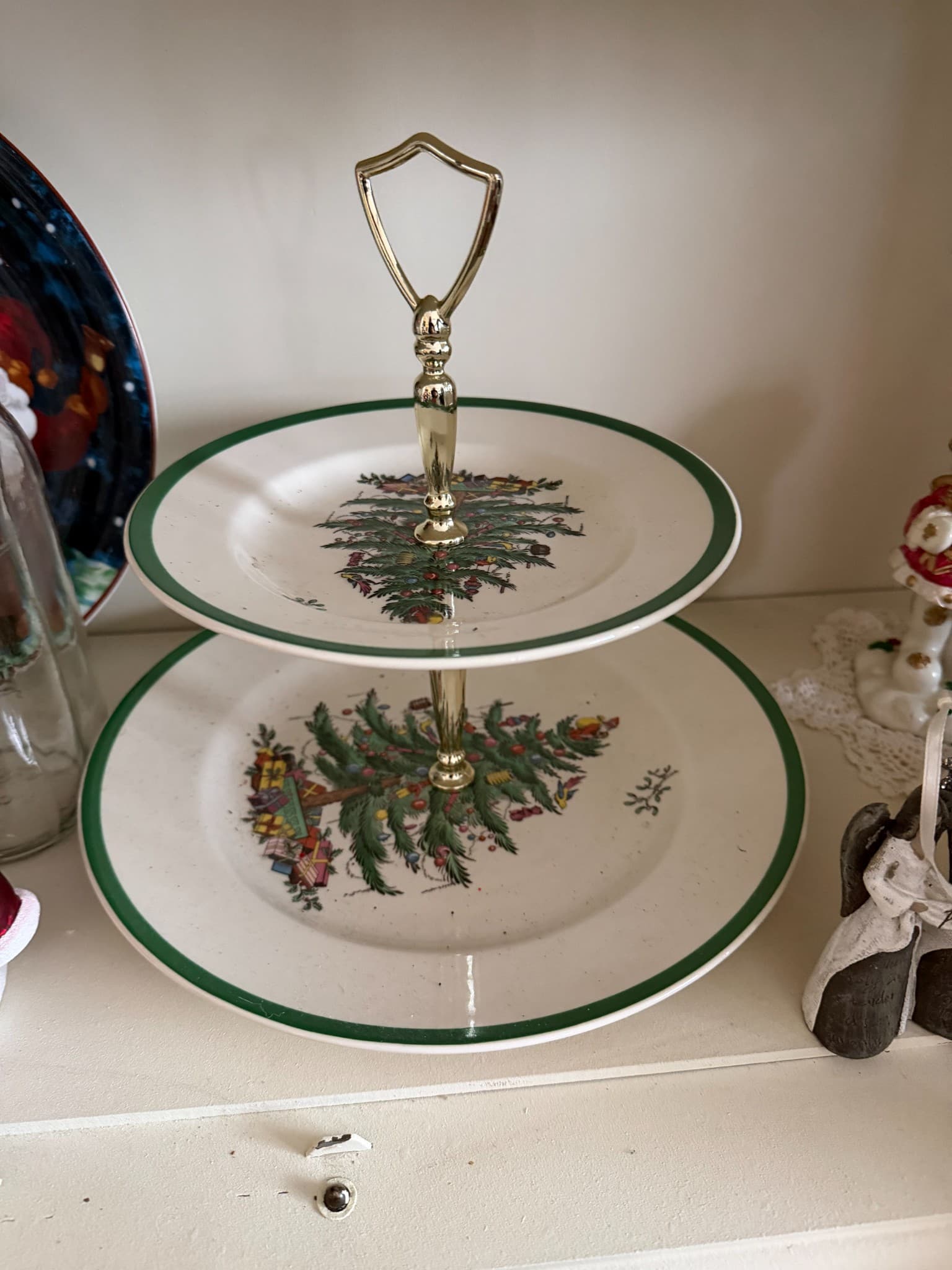 Christmas Tree Two-Tier Serving Tray - Image 1