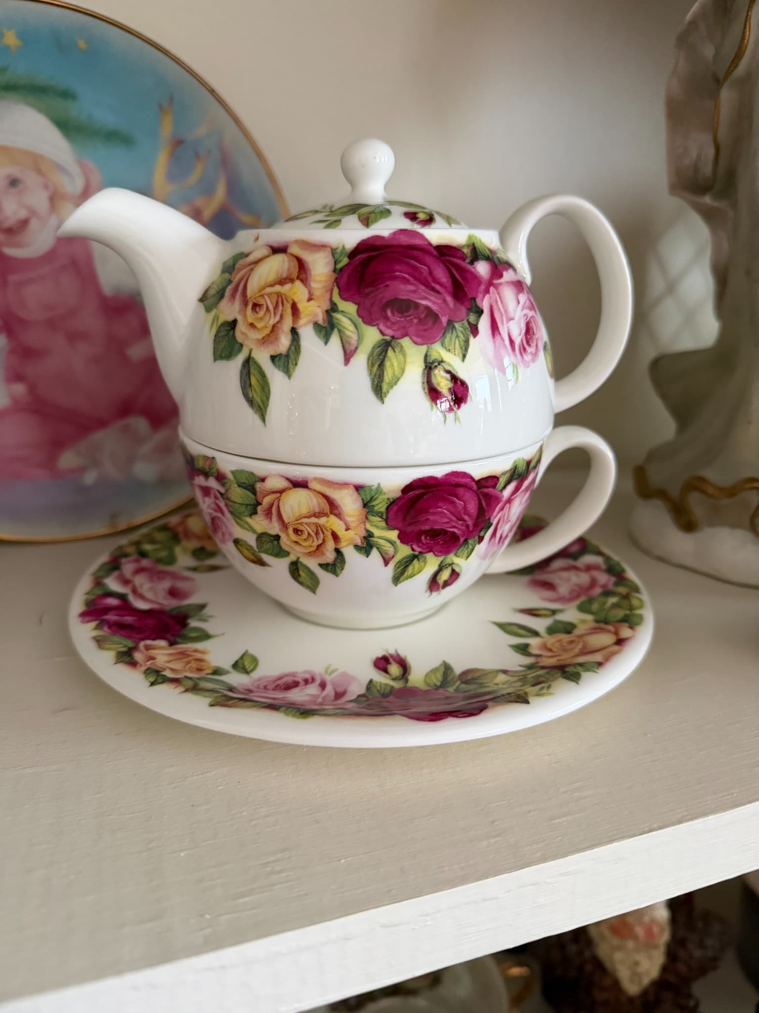 Floral Teapot and Cup Set - Image 1