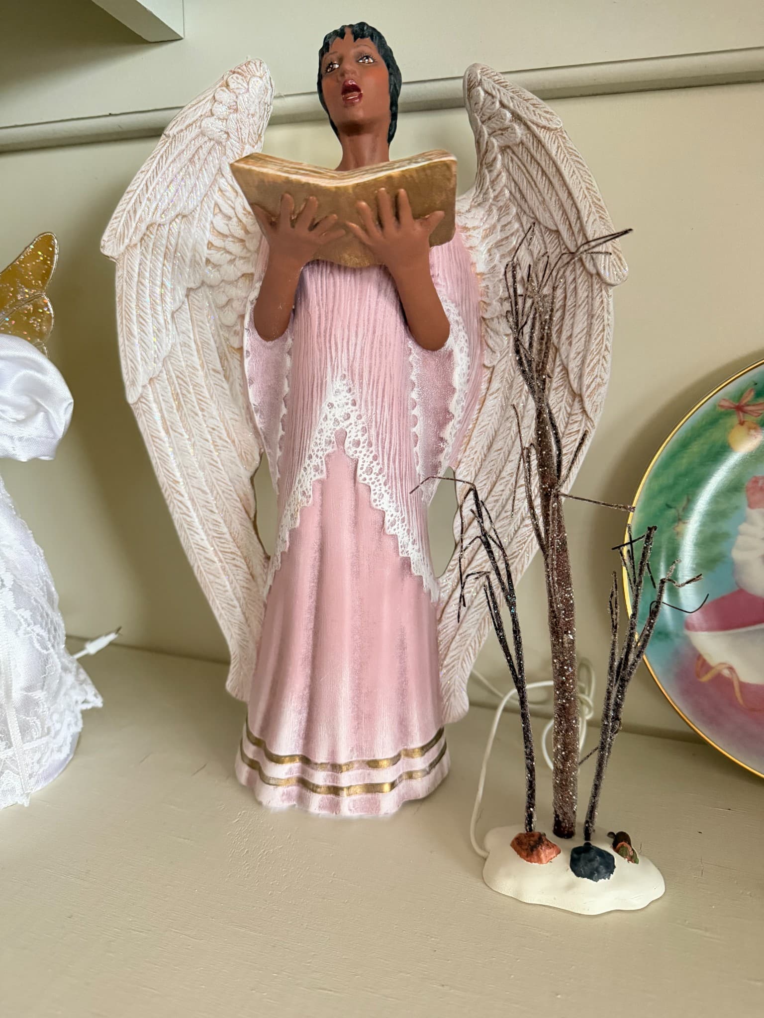 Ceramic Angel Figurine with Book - Image 1