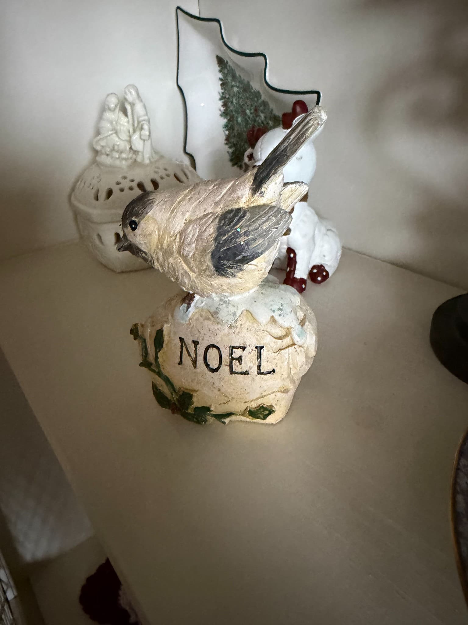 Christmas Bird Figurine with Noel Inscription - Image 1