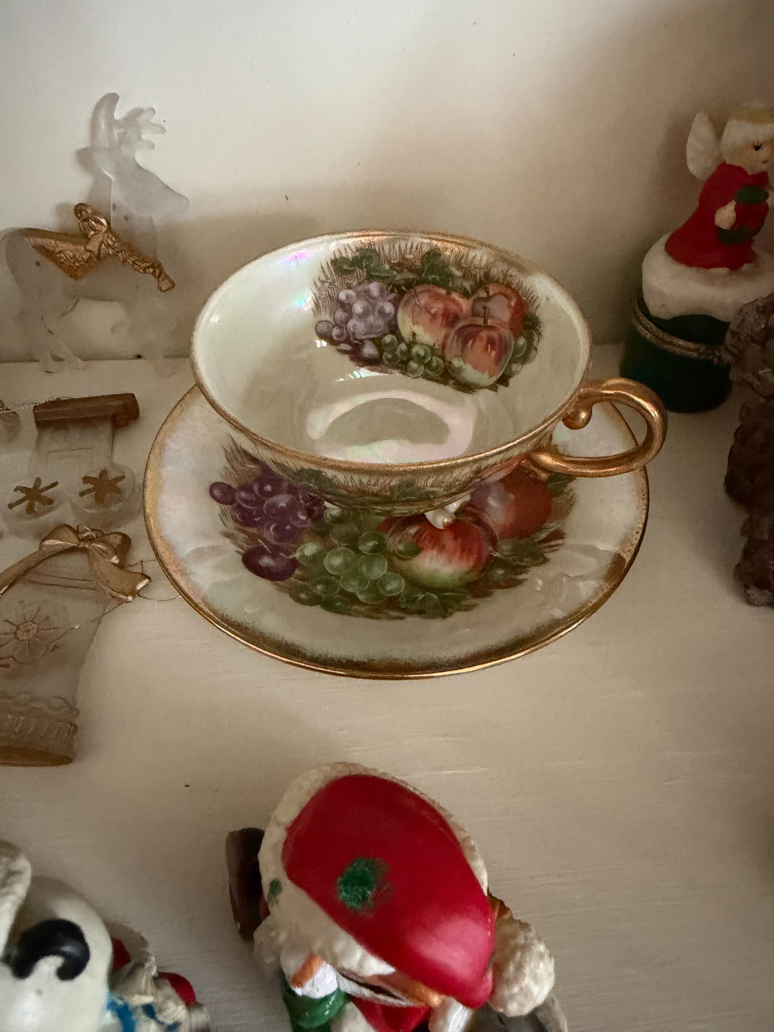 Vintage Fruit Motif Teacup and Saucer - Image 1