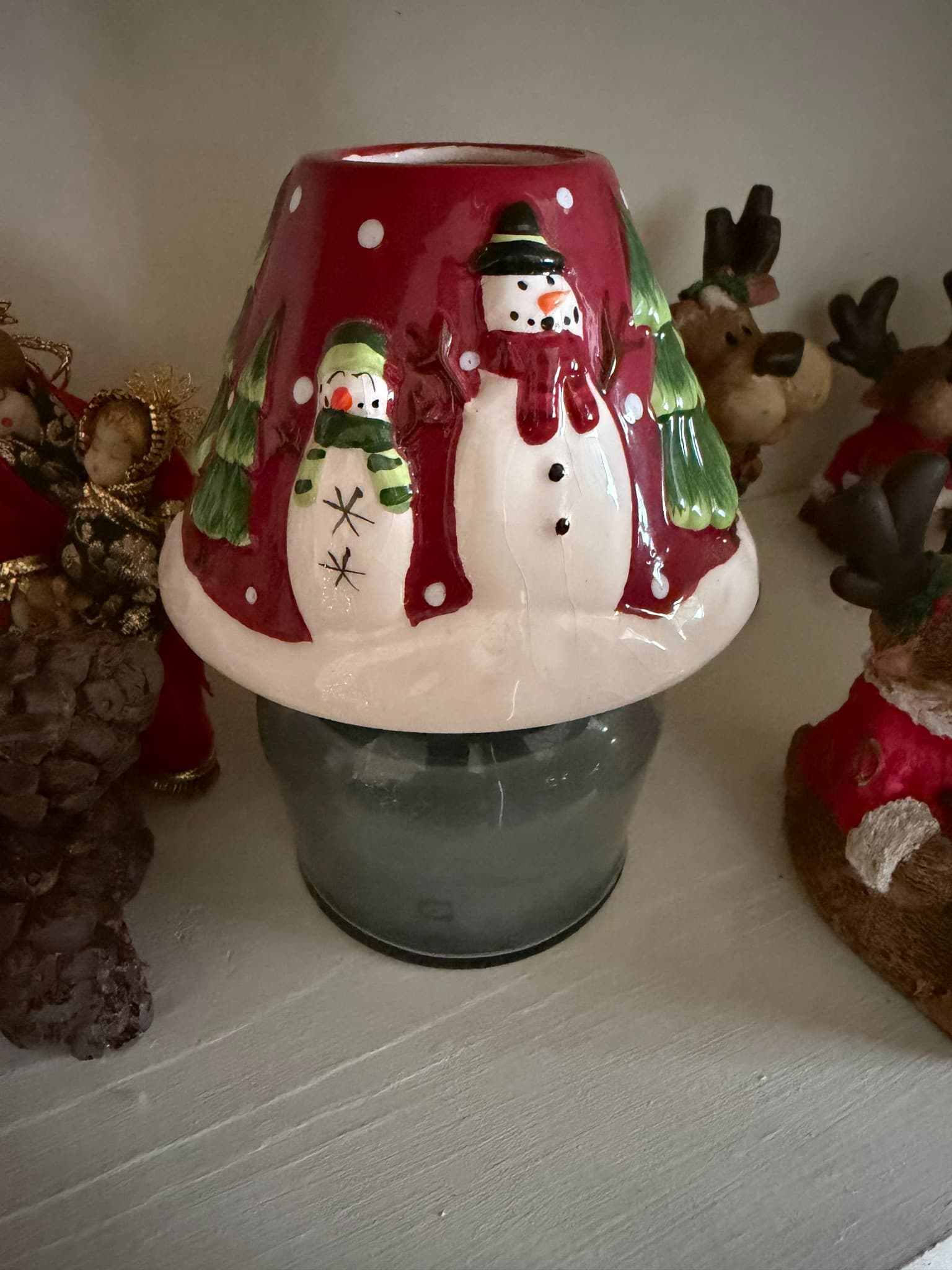Ceramic Snowman Candle Holder - Image 1