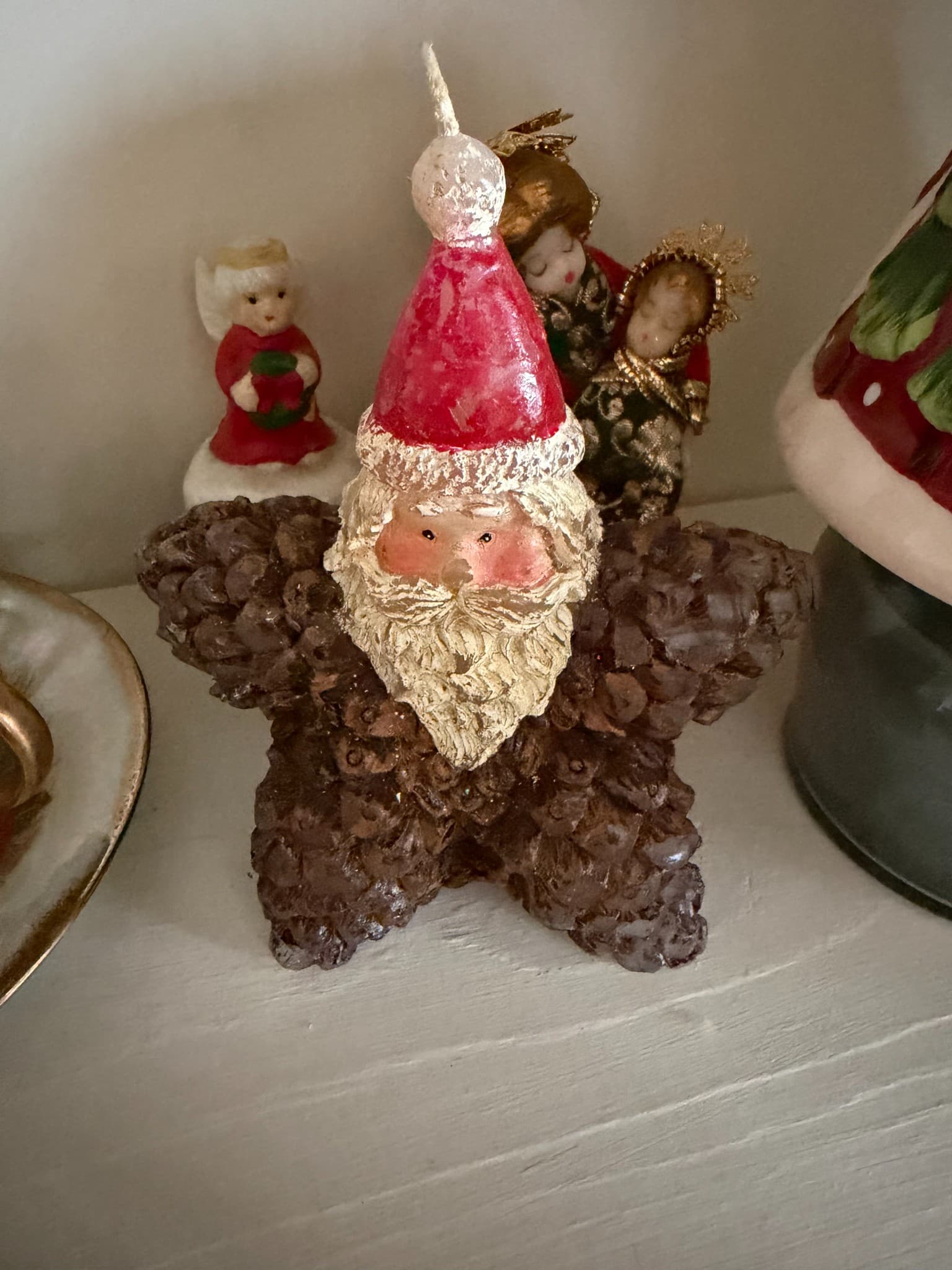 Santa Claus Pinecone Candle