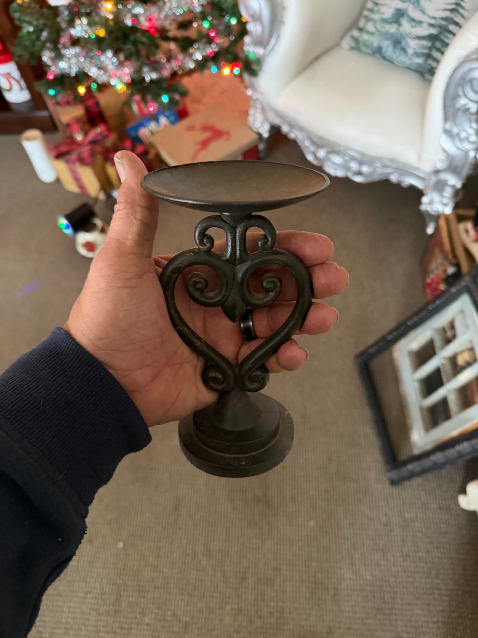 Decorative Metal Candle Holder - Image 1