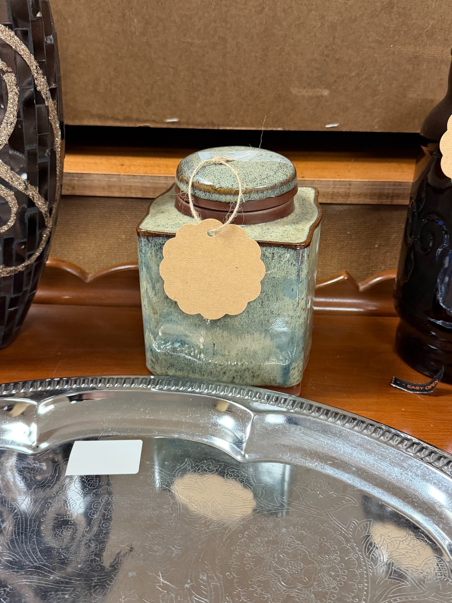 Vintage Ceramic Jar with Lid - Image 1