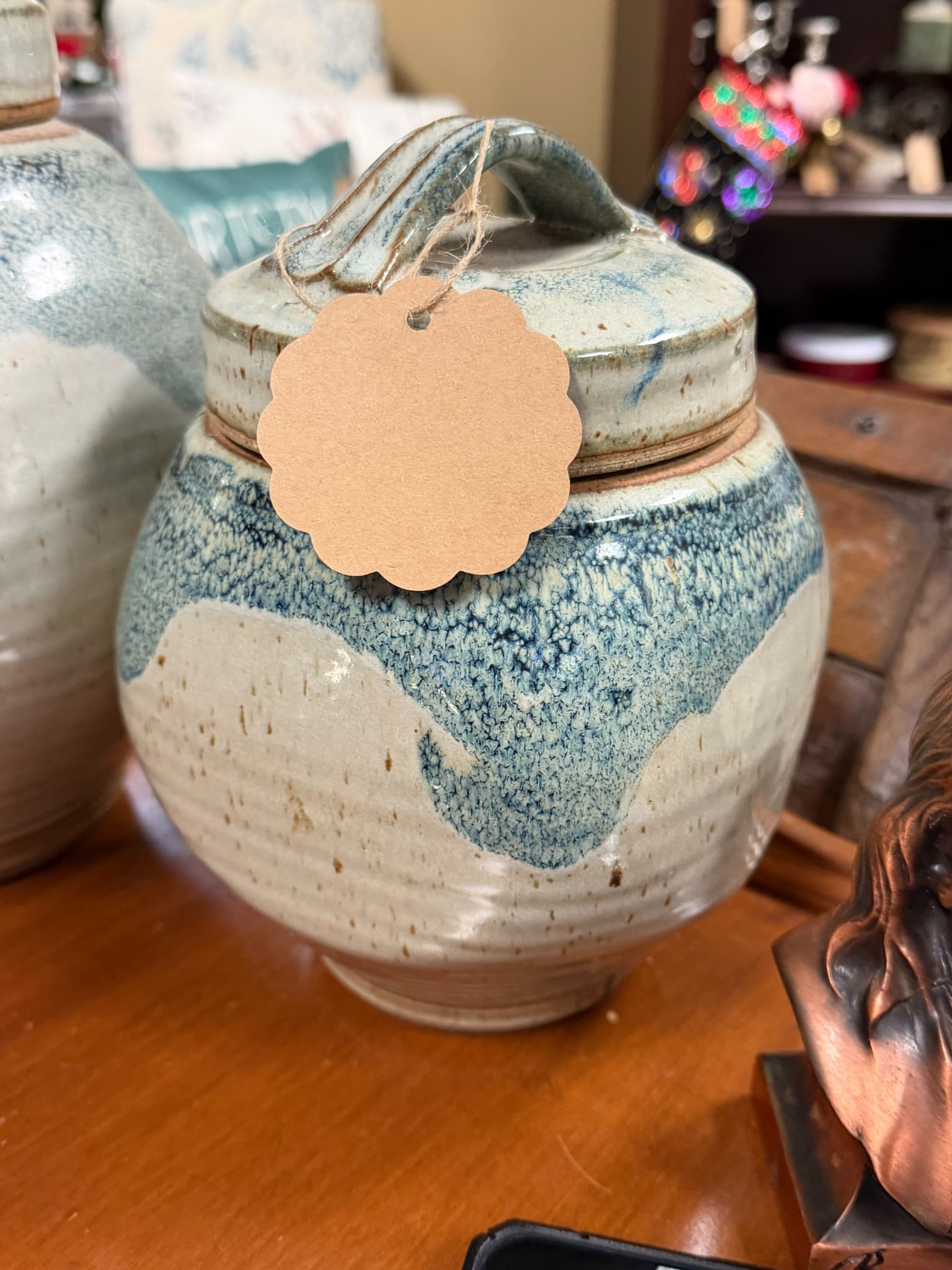 Handcrafted Ceramic Jar with Lid - Image 1