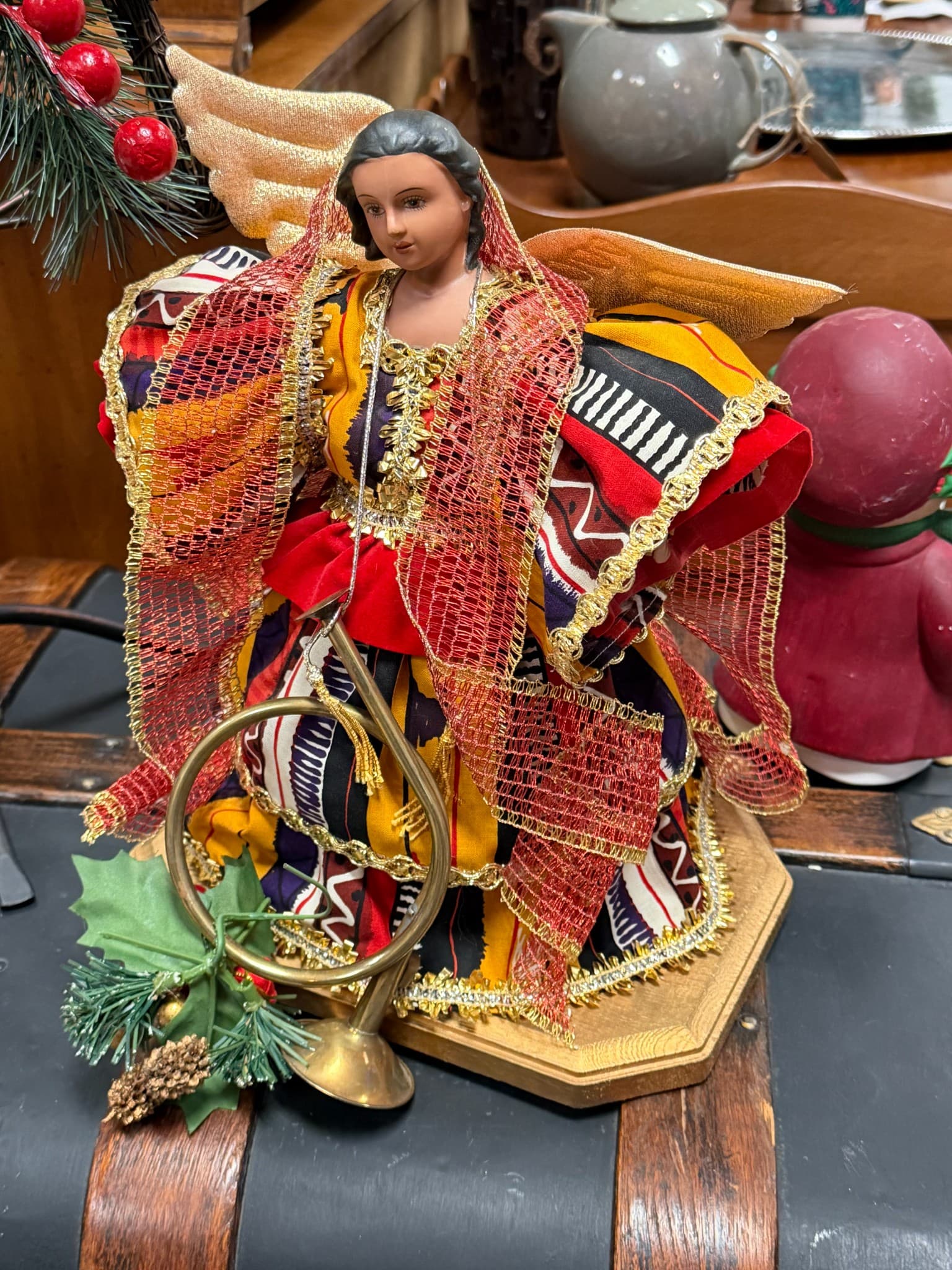 Decorative Angel Figurine with Trumpet - Image 1