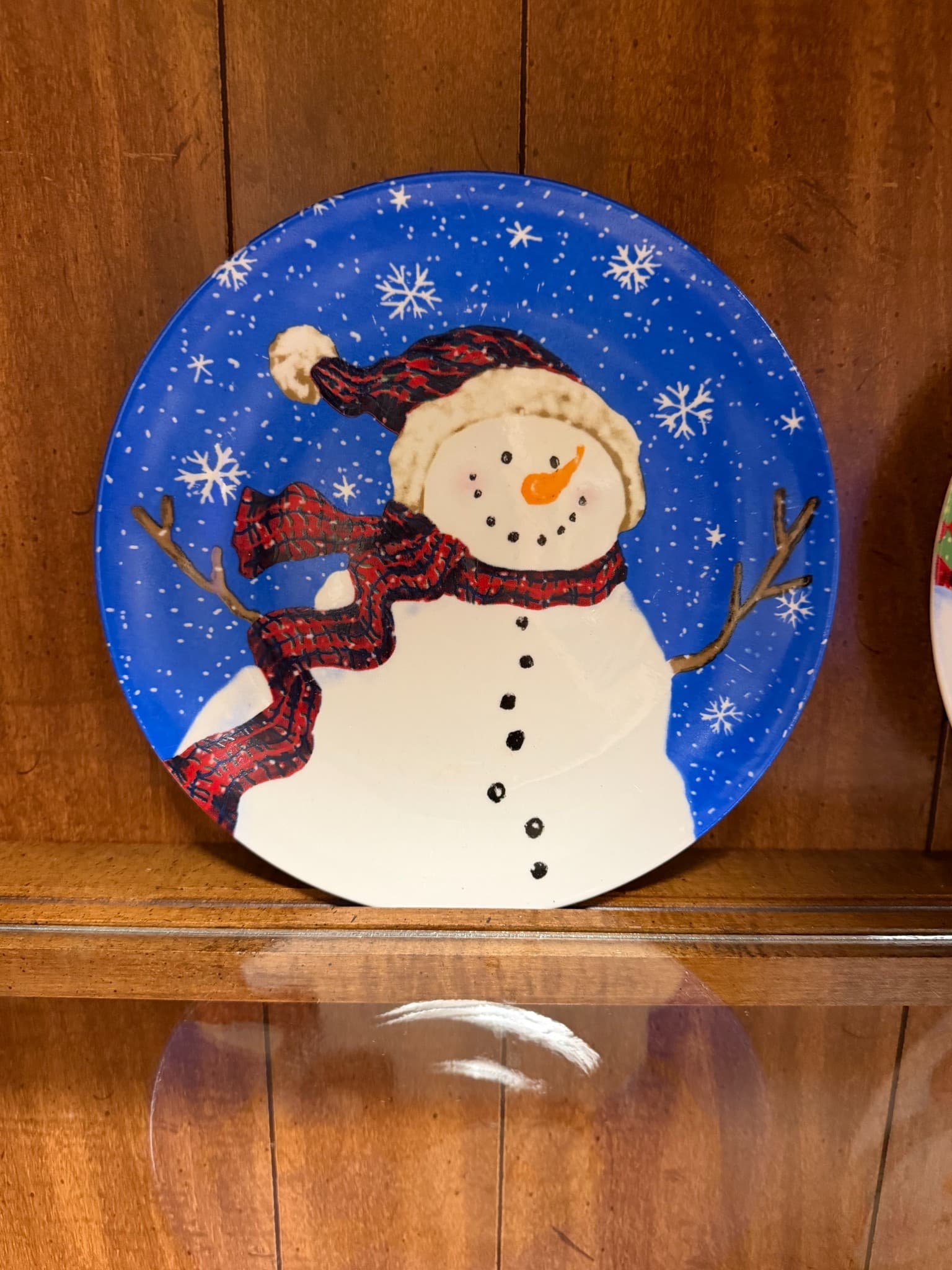 Decorative Snowman Plate - Image 1