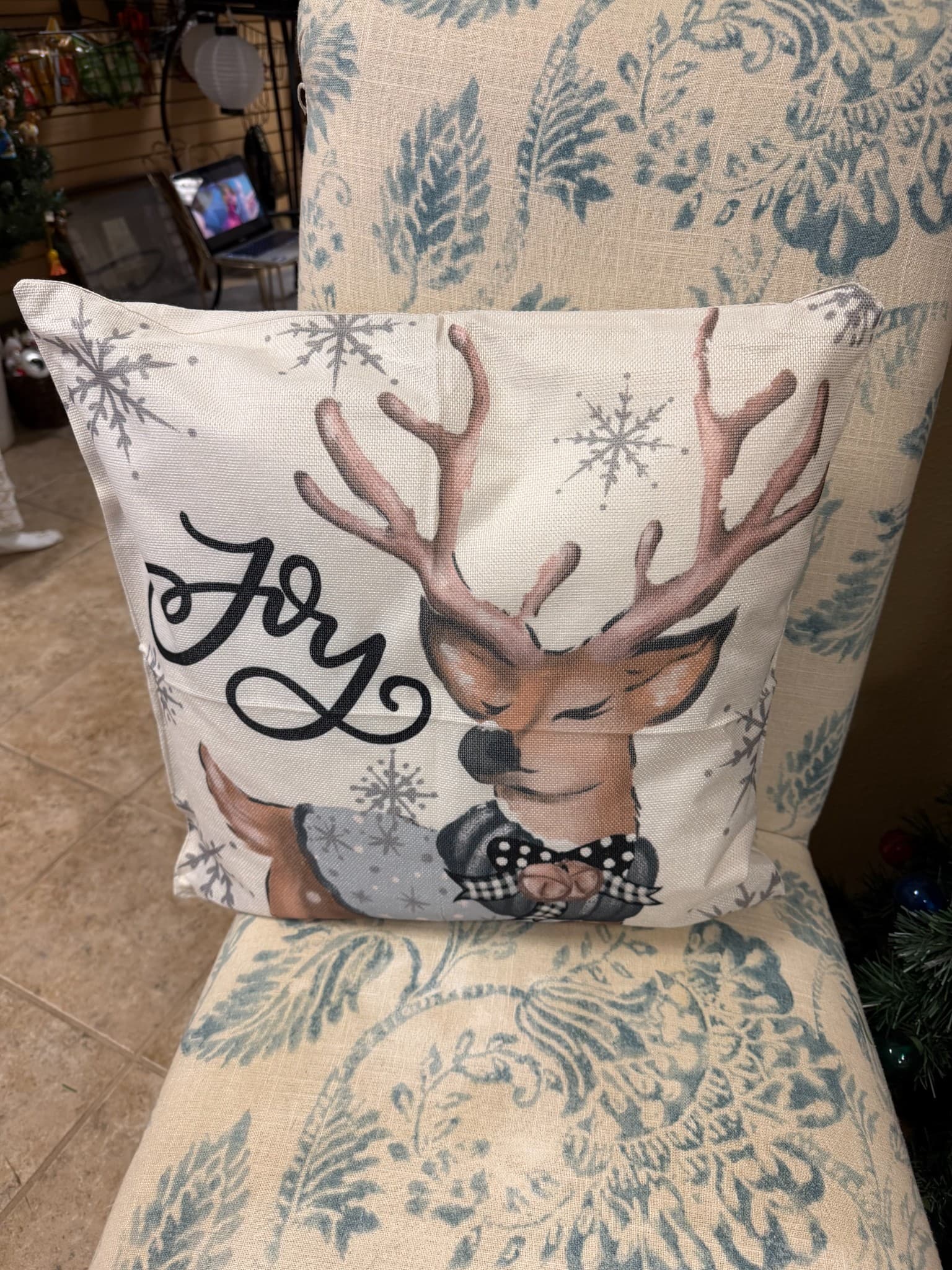 Reindeer Decorative Throw Pillow - Image 1