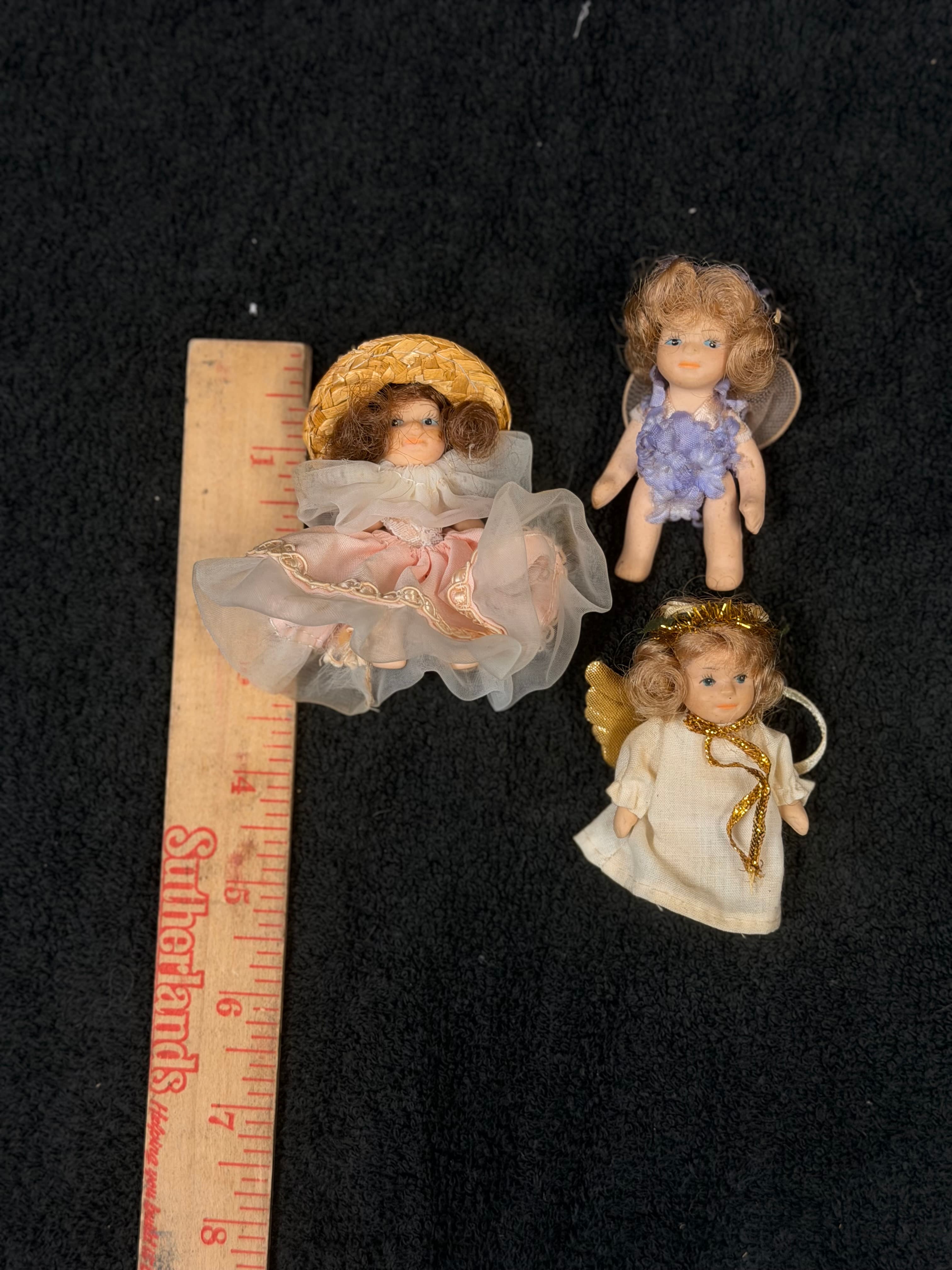 Vintage Cameo Kids Collection Miniature Bisque Dolls Set of 3 - Image 1