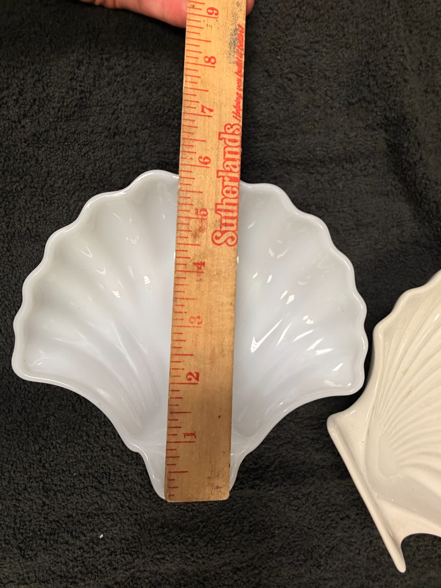 Vintage White Milk Glass Seashell Soap Dish or Trinket Tray - Image 1