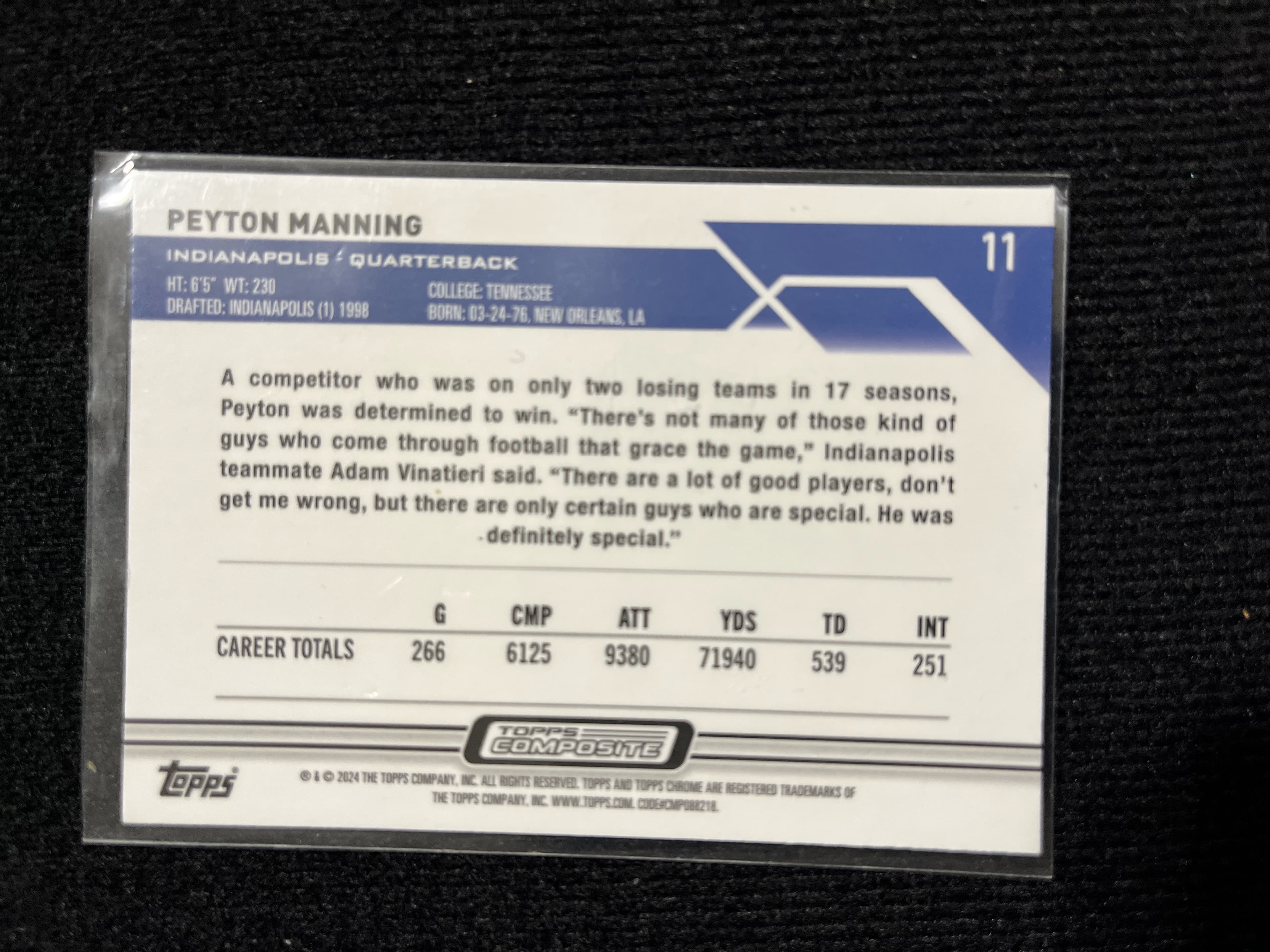 2024 Topps Peyton Manning #11 - Image 1