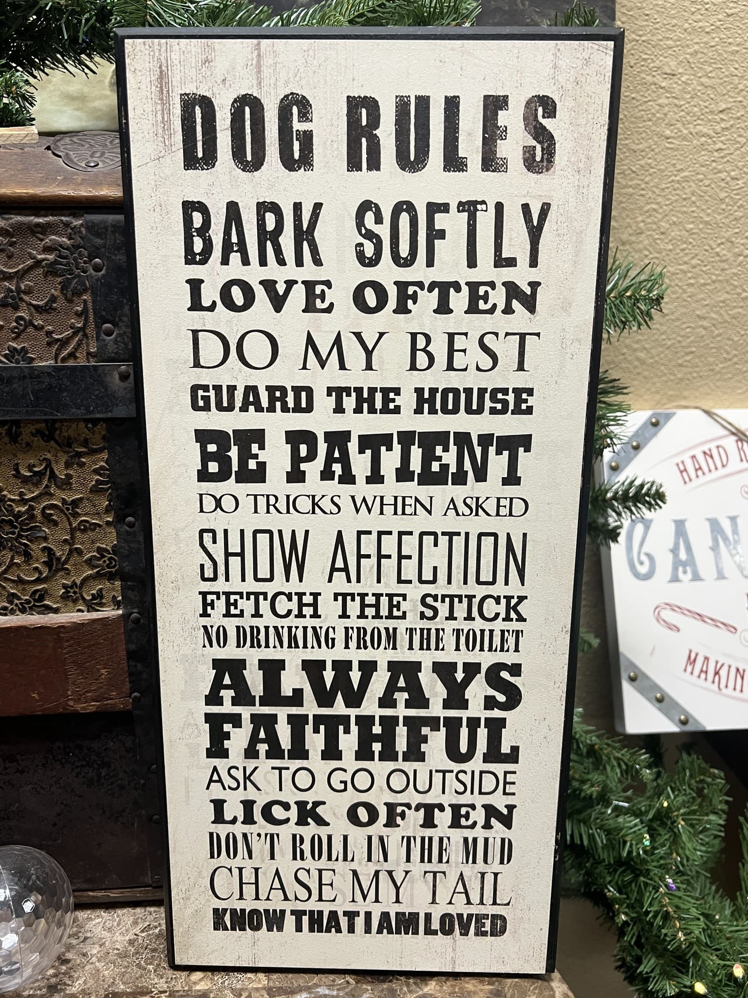 Dog Rules Decorative Sign - Image 1